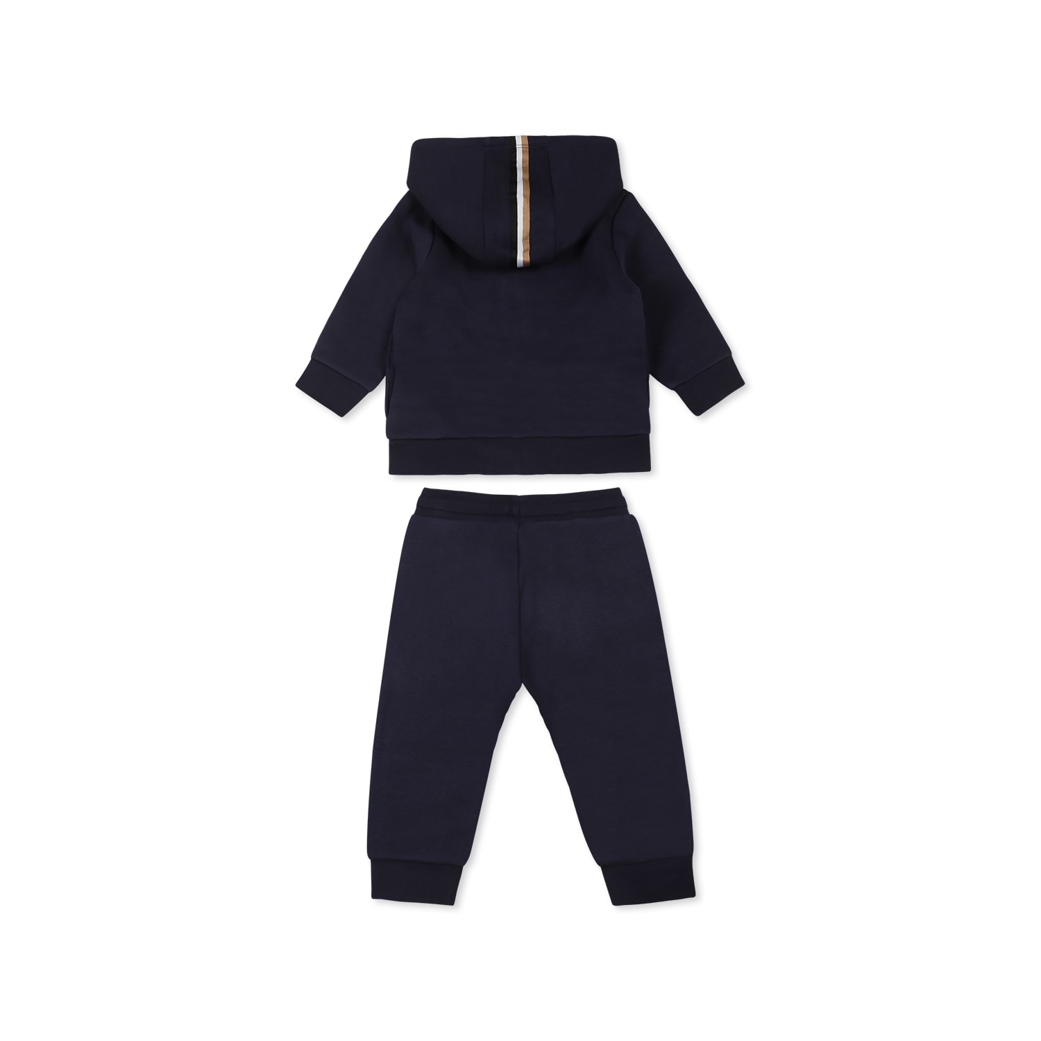 Hugo Boss Blue Suit For Baby Boy With Logo In Black