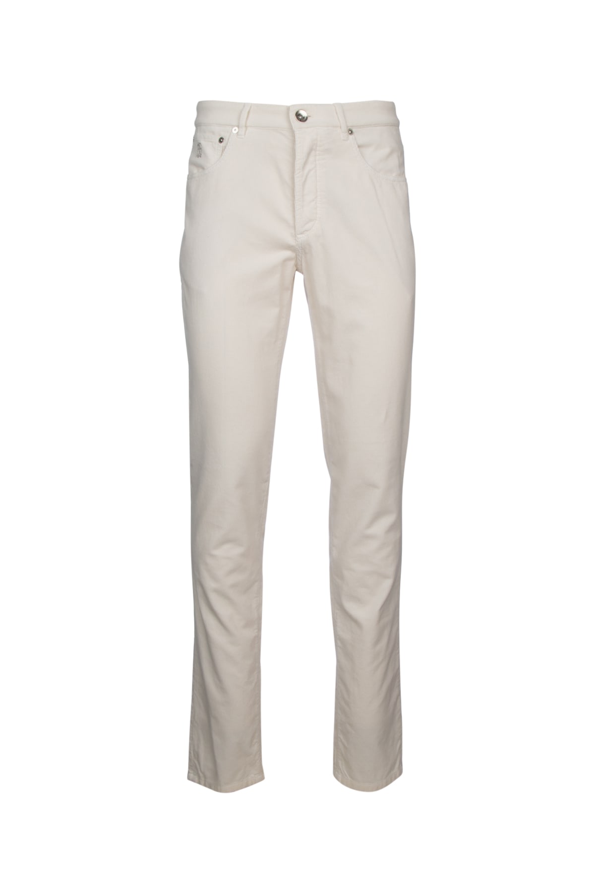 Brunello Cucinelli Men Corduroy Pants In Ivory