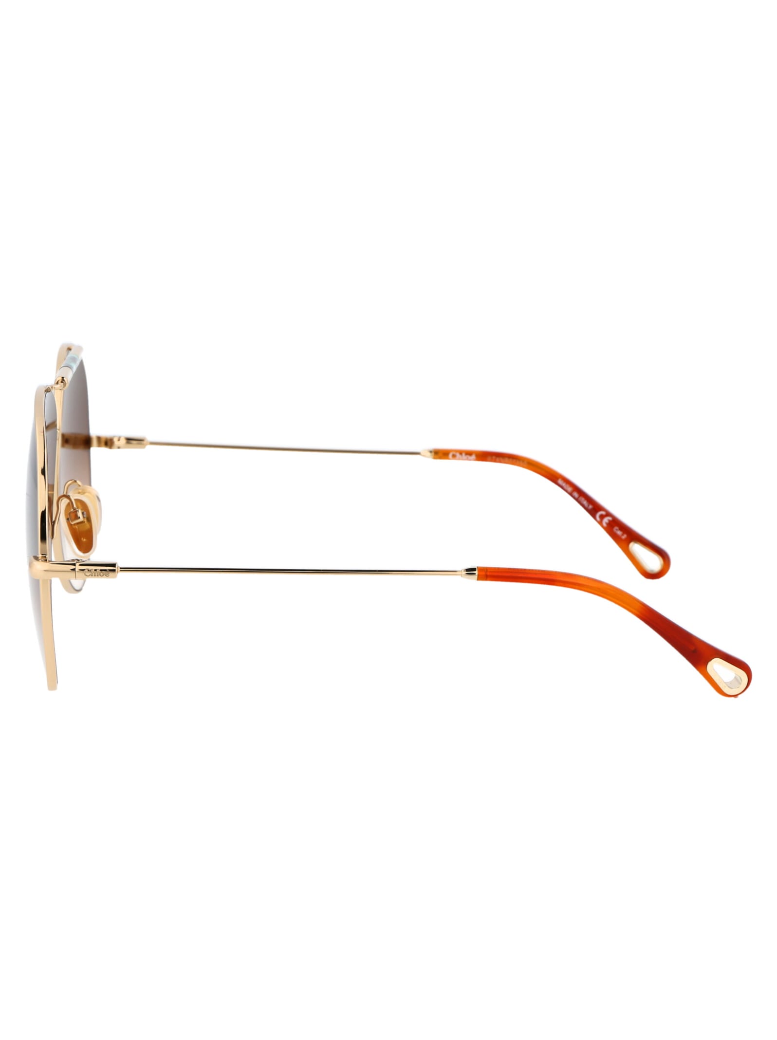 Shop Chloé Ch0113s Sunglasses In 002 Gold Gold Brown