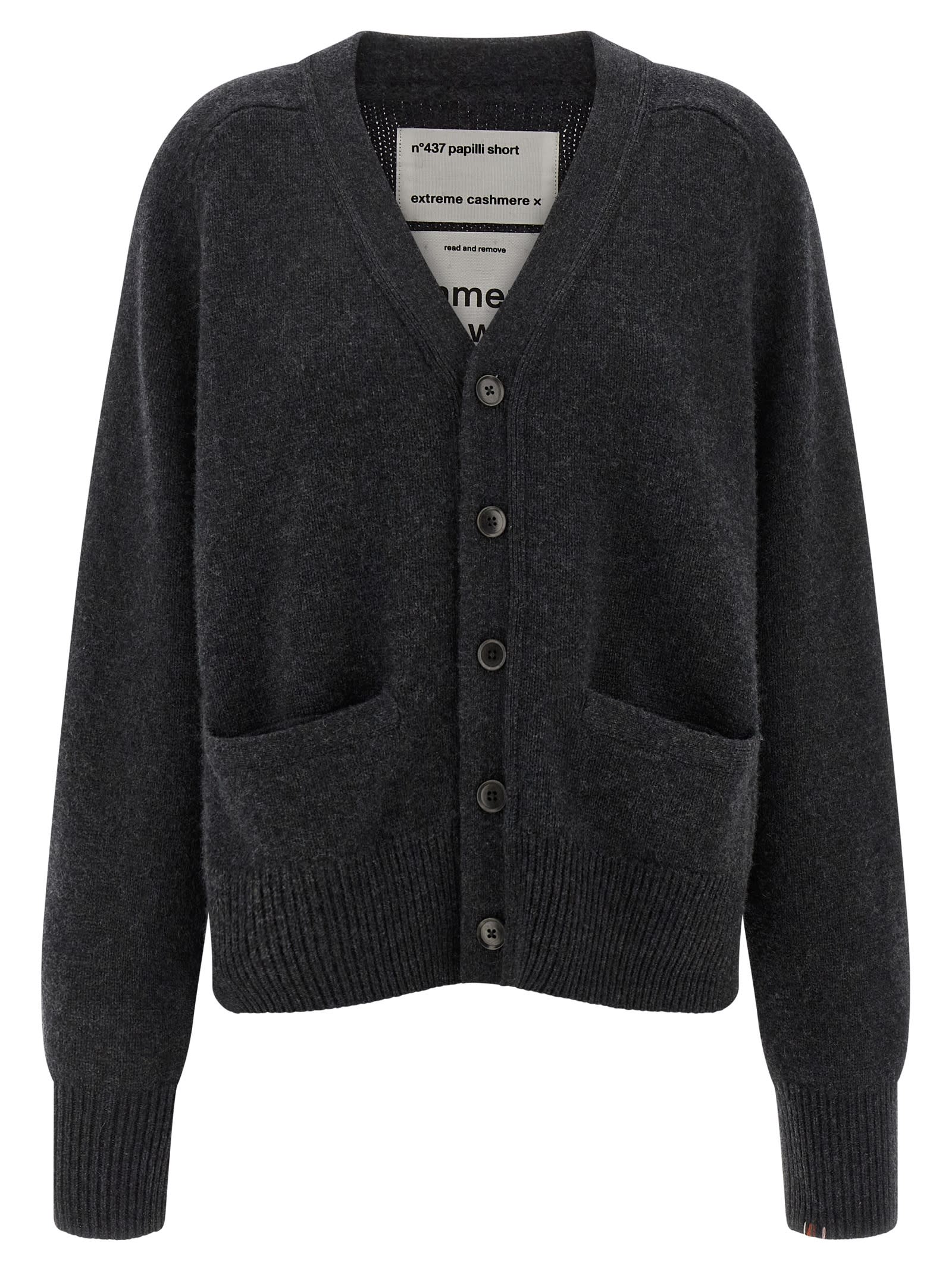 Extreme Cashmere 'n°437 Papilli Short' Cardigan In Gray