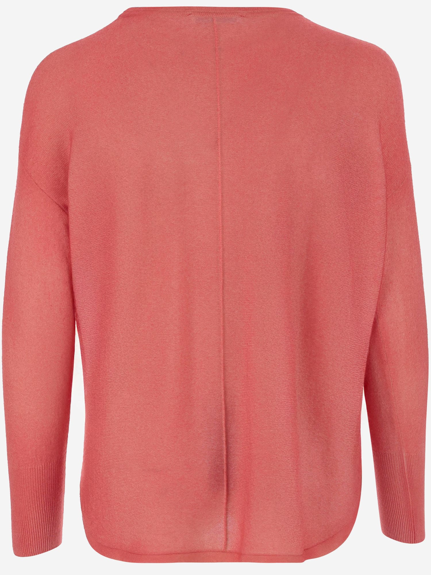 Oliver Lattughi Crew Neck Cashmere Sweater With Dropped Shoulders In Pink