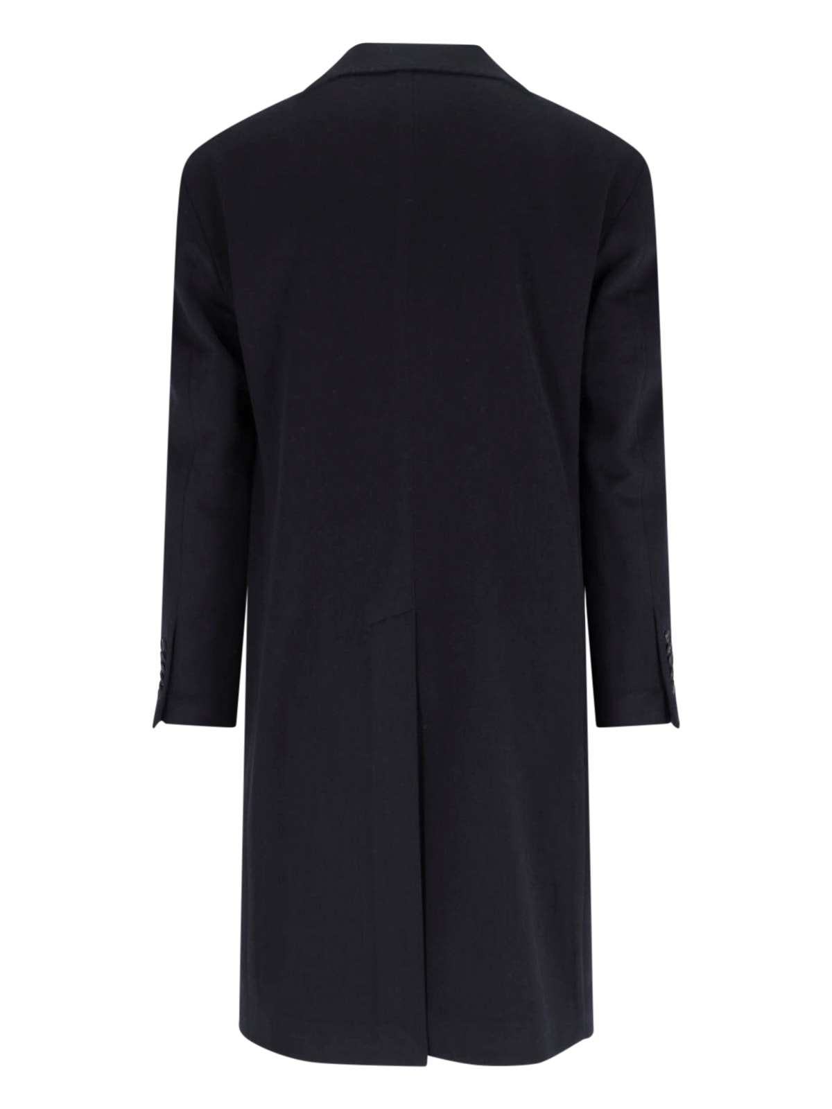 Tagliatore Black Double-breasted Coat With Four Pockets In Blue