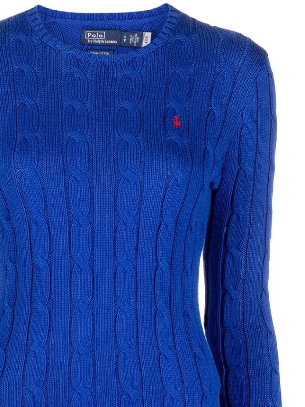 Shop Polo Ralph Lauren Julianna Cable Sweater In Blu