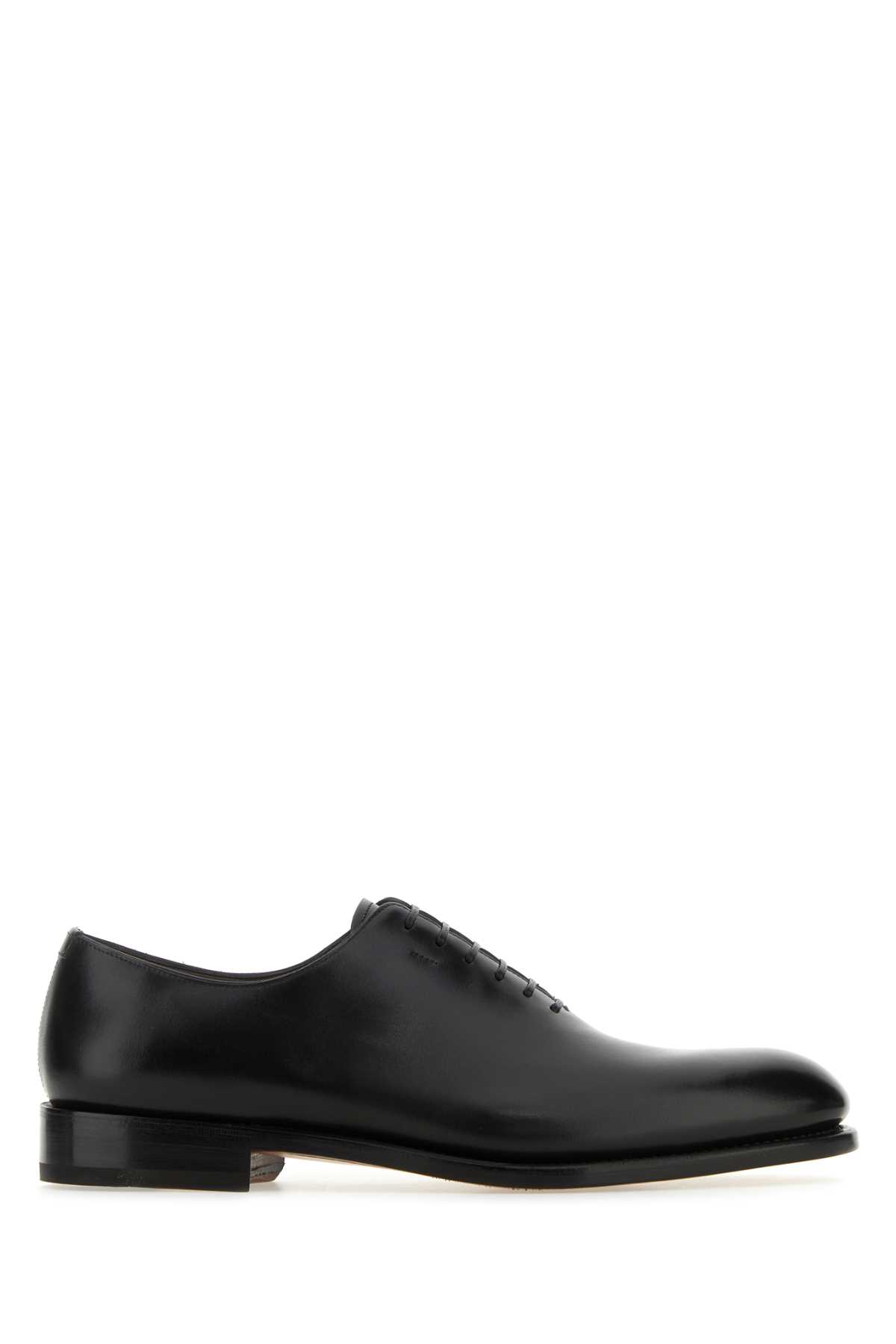 Black Leather Angiolo Lace-up Shoes