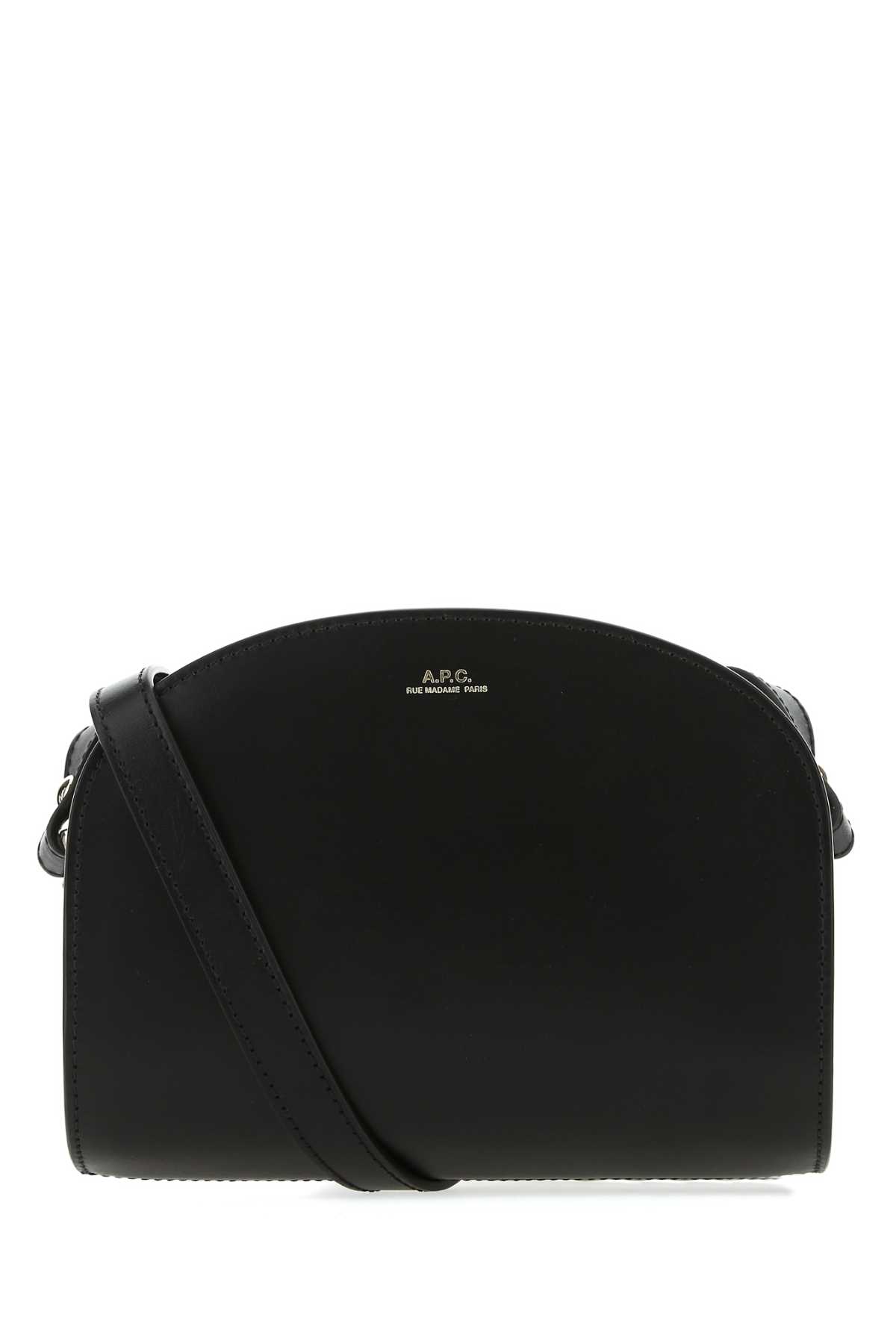 APC BLACK LEATHER MINI DEMI LUNE SHOULDER BAG 