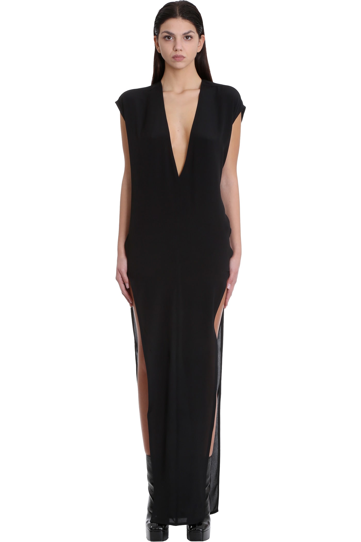 Photo of  Rick Owens Arrowhead Dress In Black Synthetic Fibers- shop Rick Owens Dresses online sales