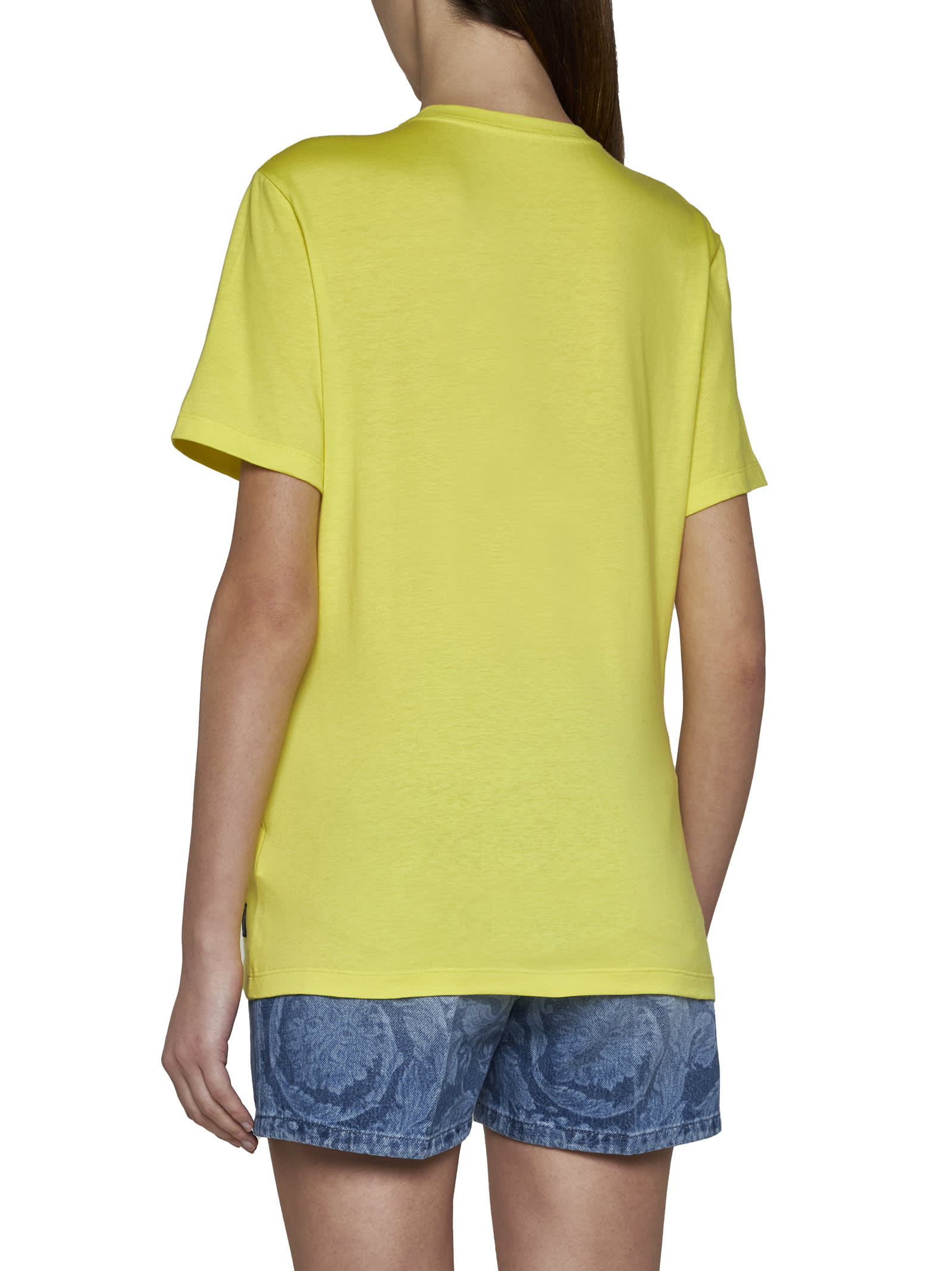 Shop Versace T-shirt In Yellow White