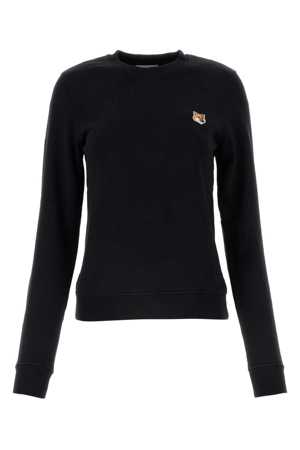 Shop Maison Kitsuné Black Cotton Sweatshirt