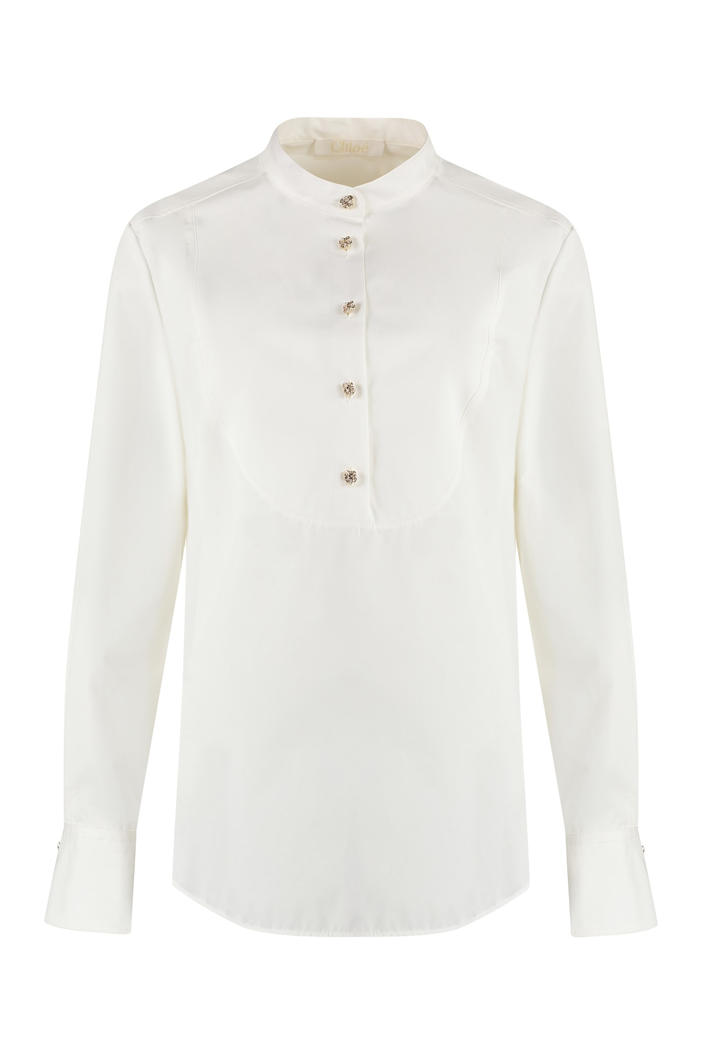 Chloé Cotton Poplin Shirt In White