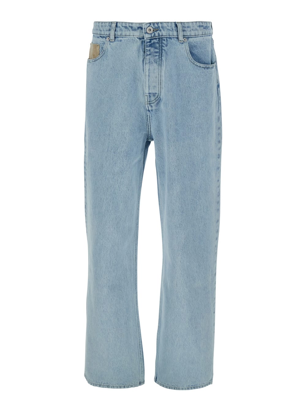 le Jean Délavé Light Blue Jeans With Logo Patch On The Rear In Denim Man