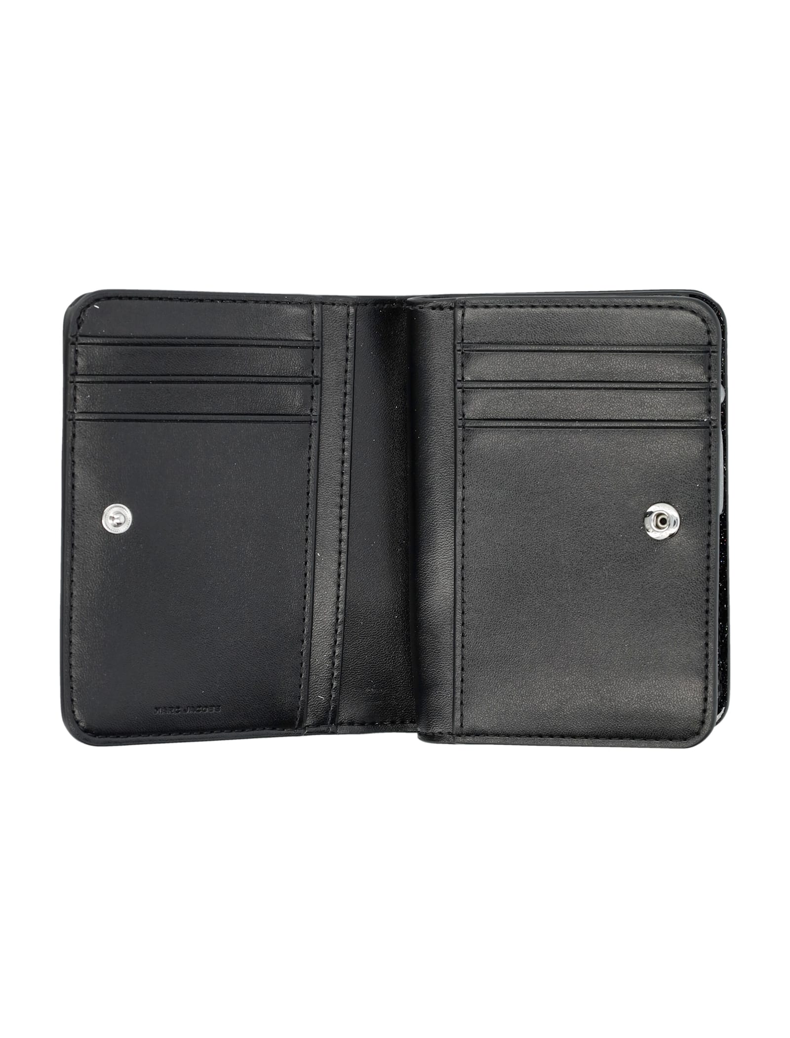 Marc Jacobs The Mini Glittered Compact Wallet In Black
