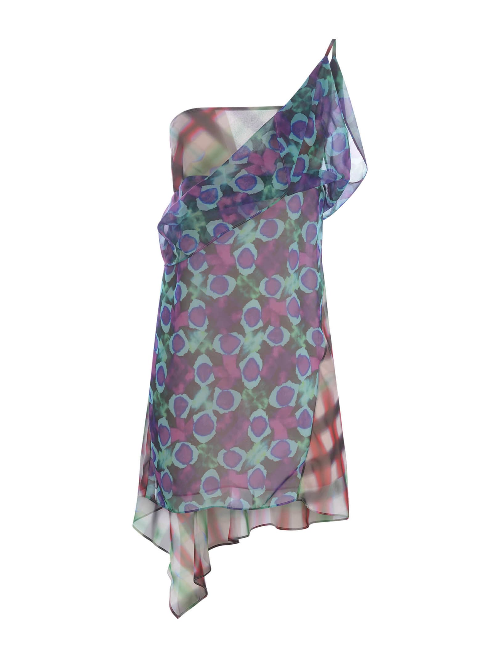Shop Dsquared2 Dress  In Printed Chiffon In Viola