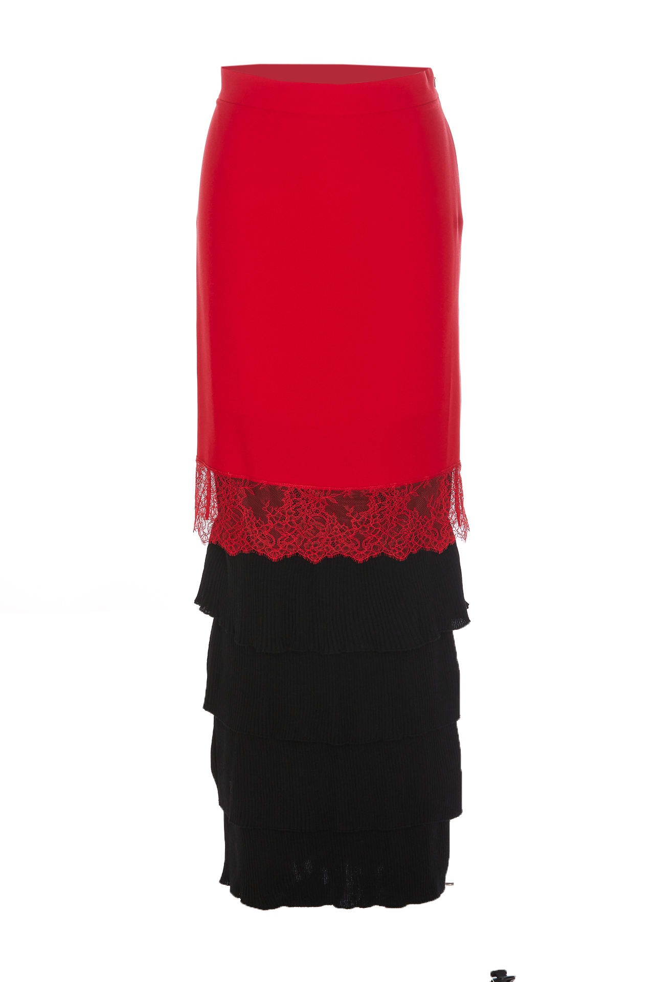 Shop Moschino Long Skirt In Red