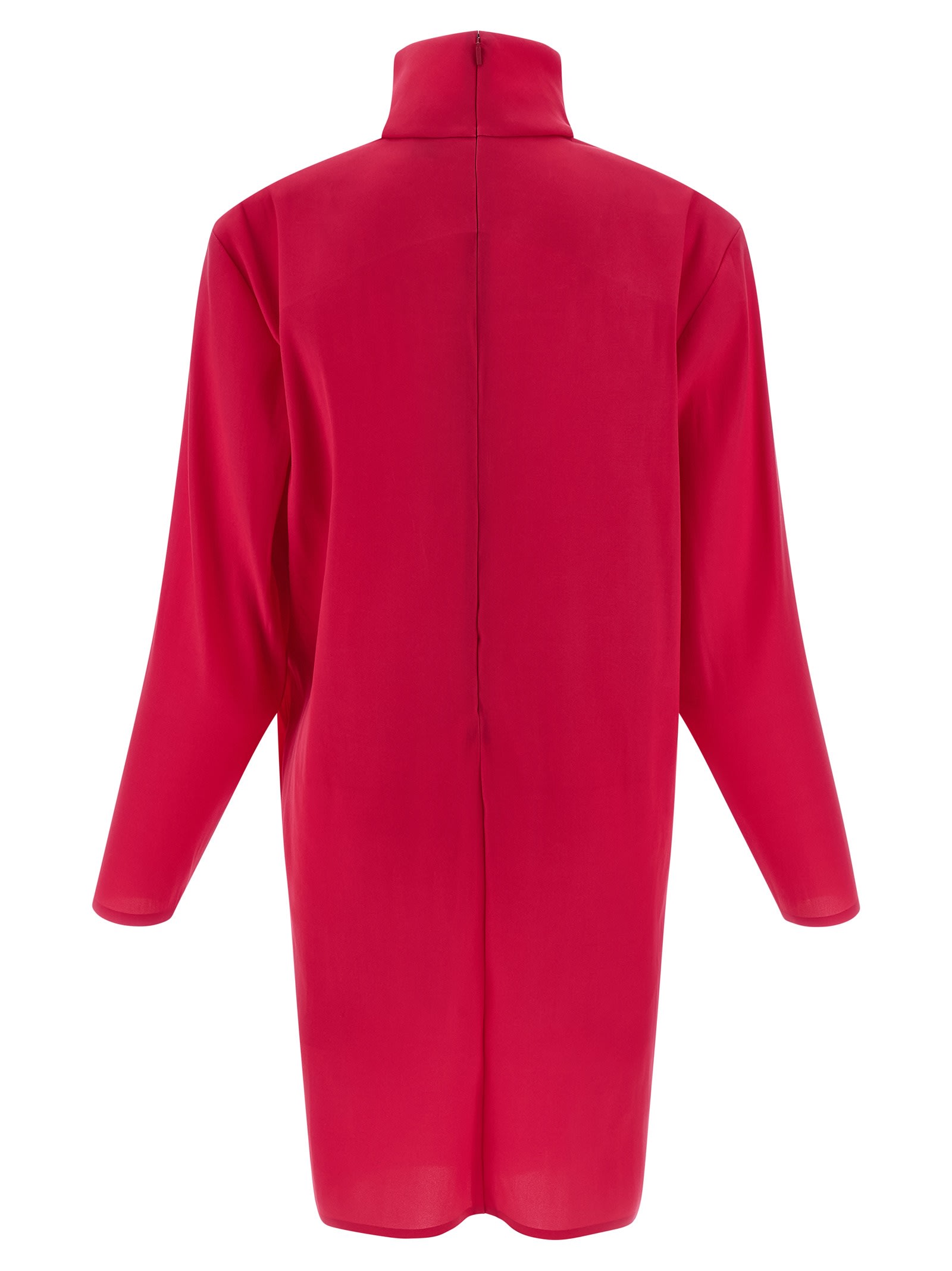 Saint Laurent Structured Shoulder Dress Dresses Fuchsia In Pink