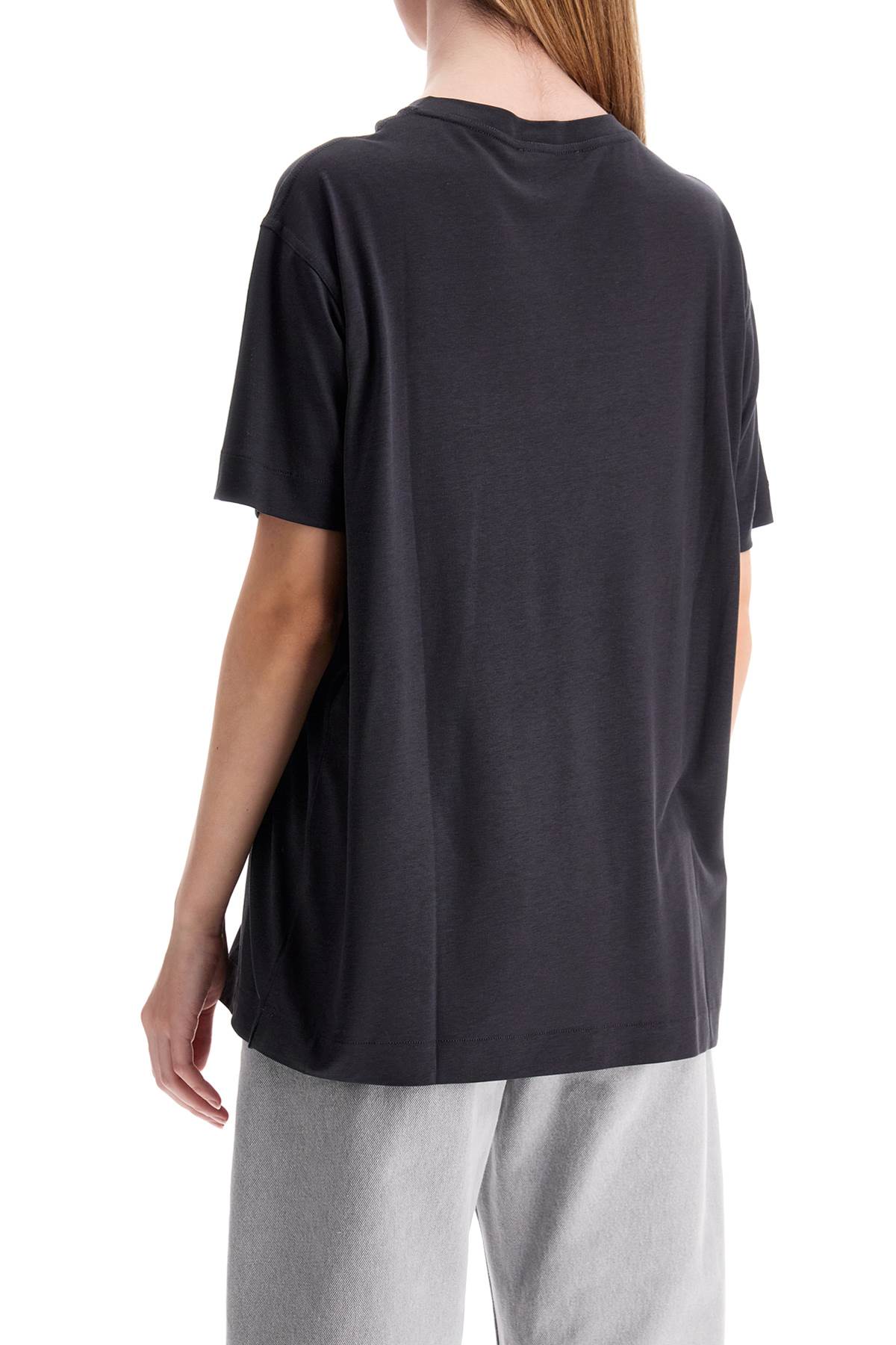 Shop Lemaire Silk Crewneck T-shirt In Caviar (grey)