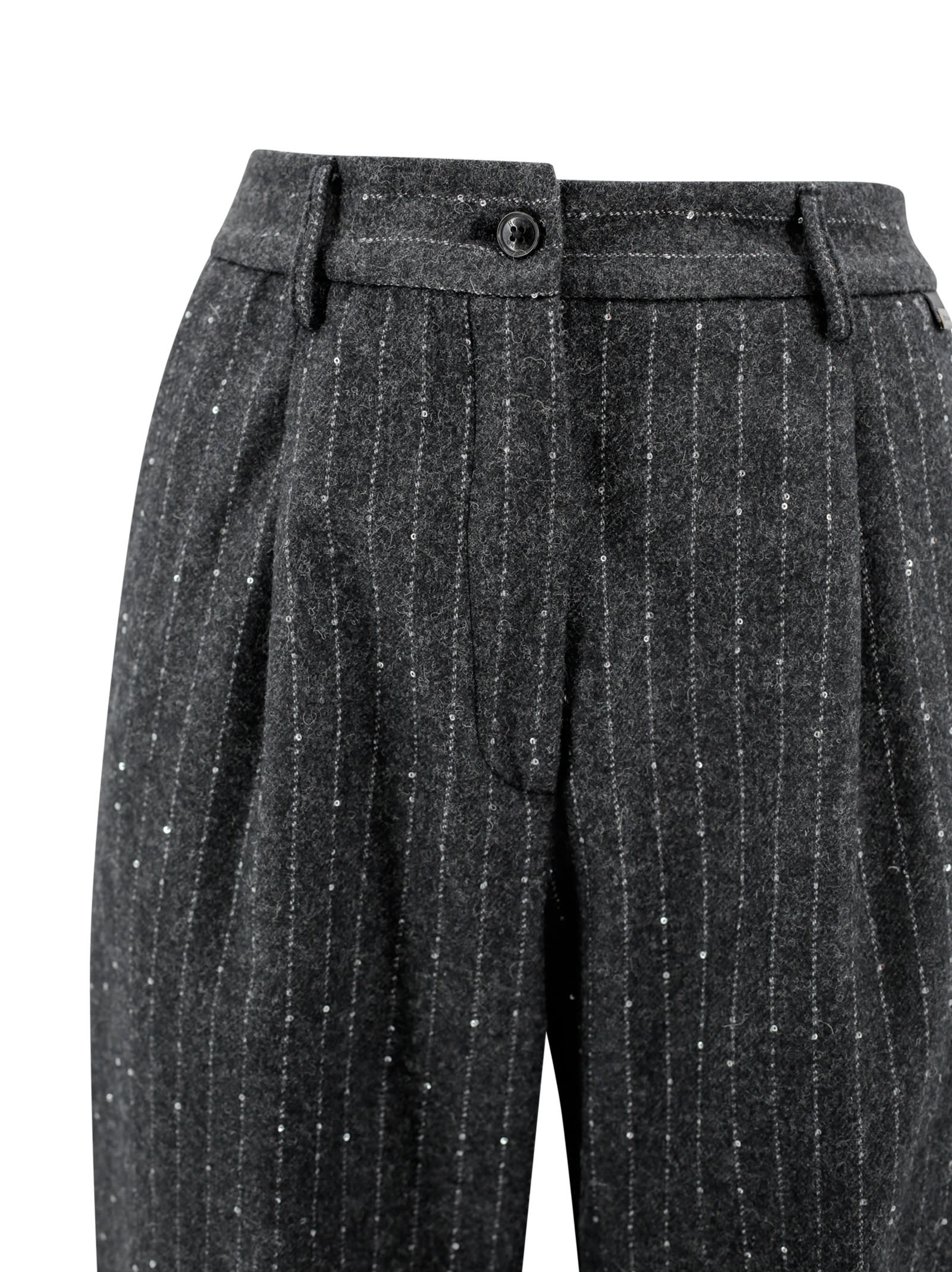 Shop Herno Wool Trousers In Grey