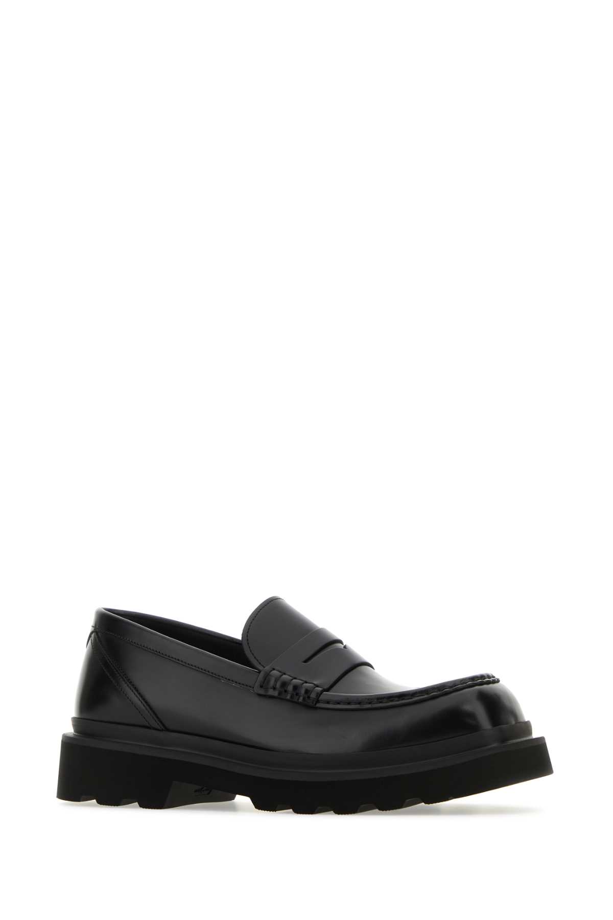 Shop Dolce & Gabbana Black Leather City Trek Loafers In 80999