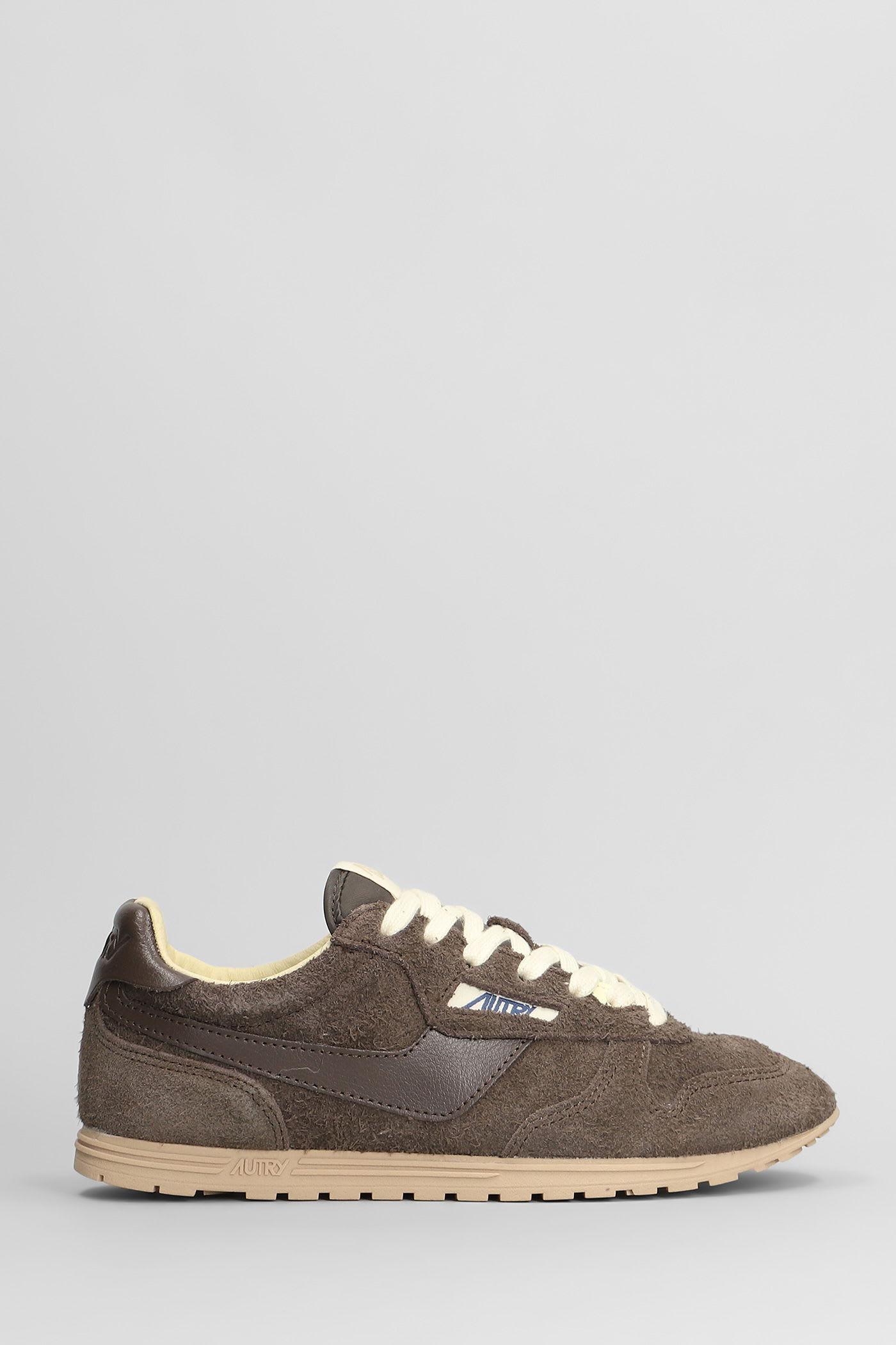 Autry Windspin Panelled Brushed Suede Sneakers In Brown