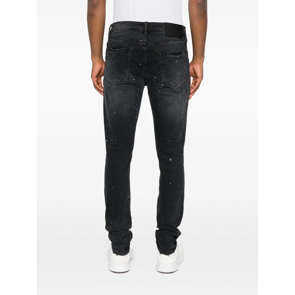 Purple Brand Distressed Splatter Denim In Black