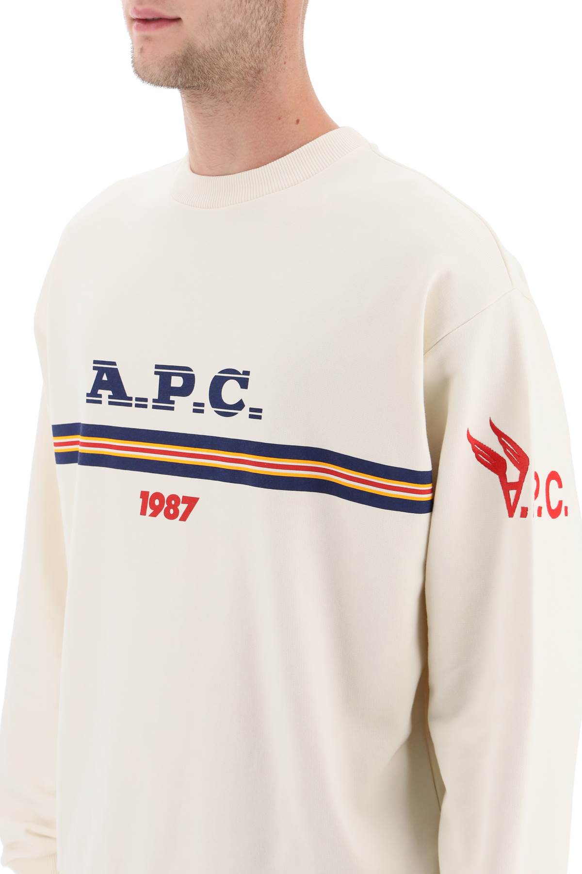 Shop Apc Adam Sweatshirt In Aad Ecru