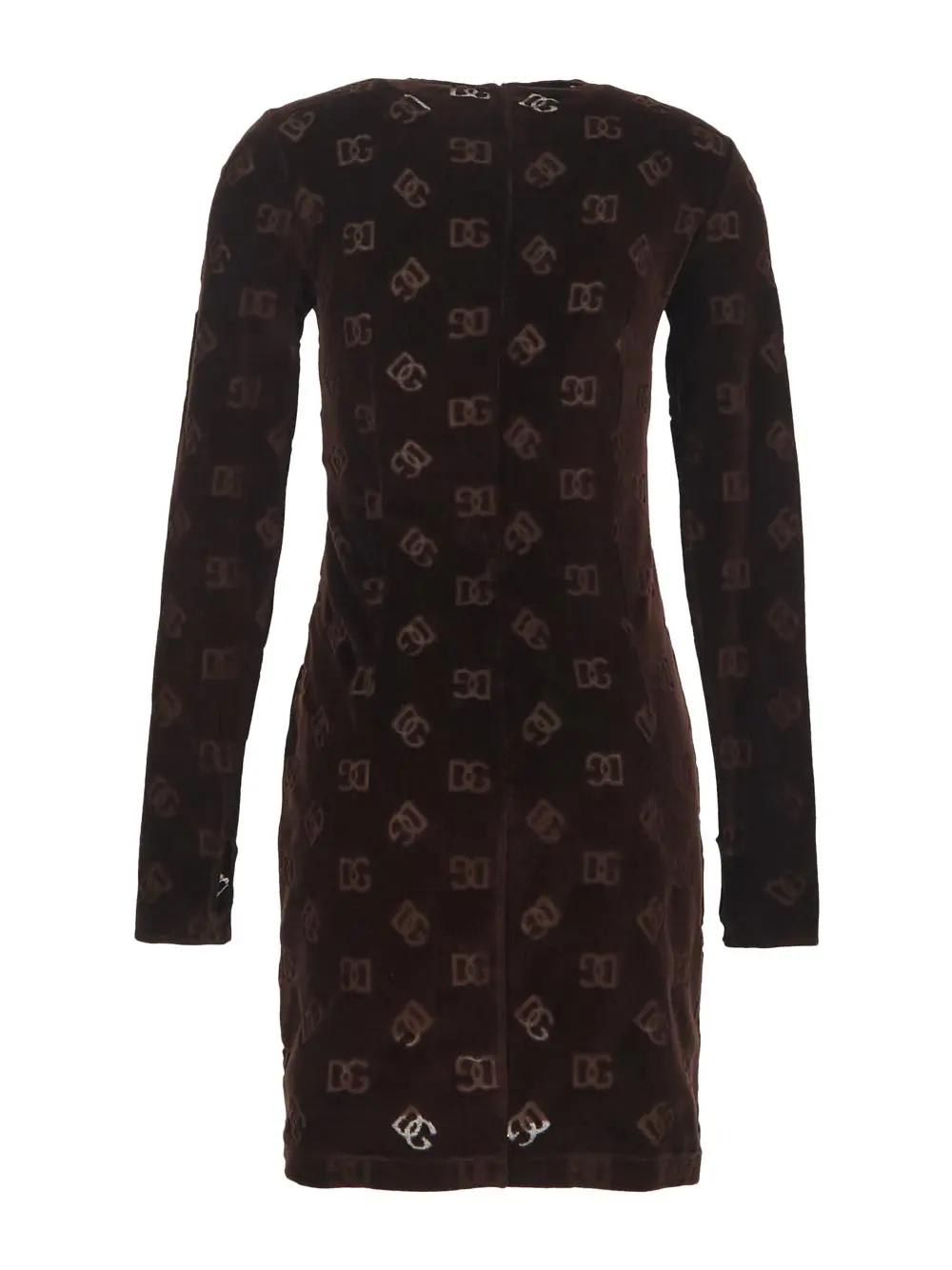 Shop Dolce & Gabbana Flocked Jersey Mini Dress
