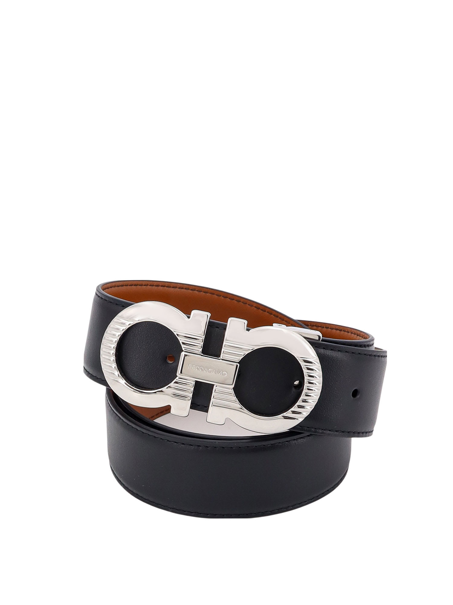 Shop Ferragamo Belt In Black