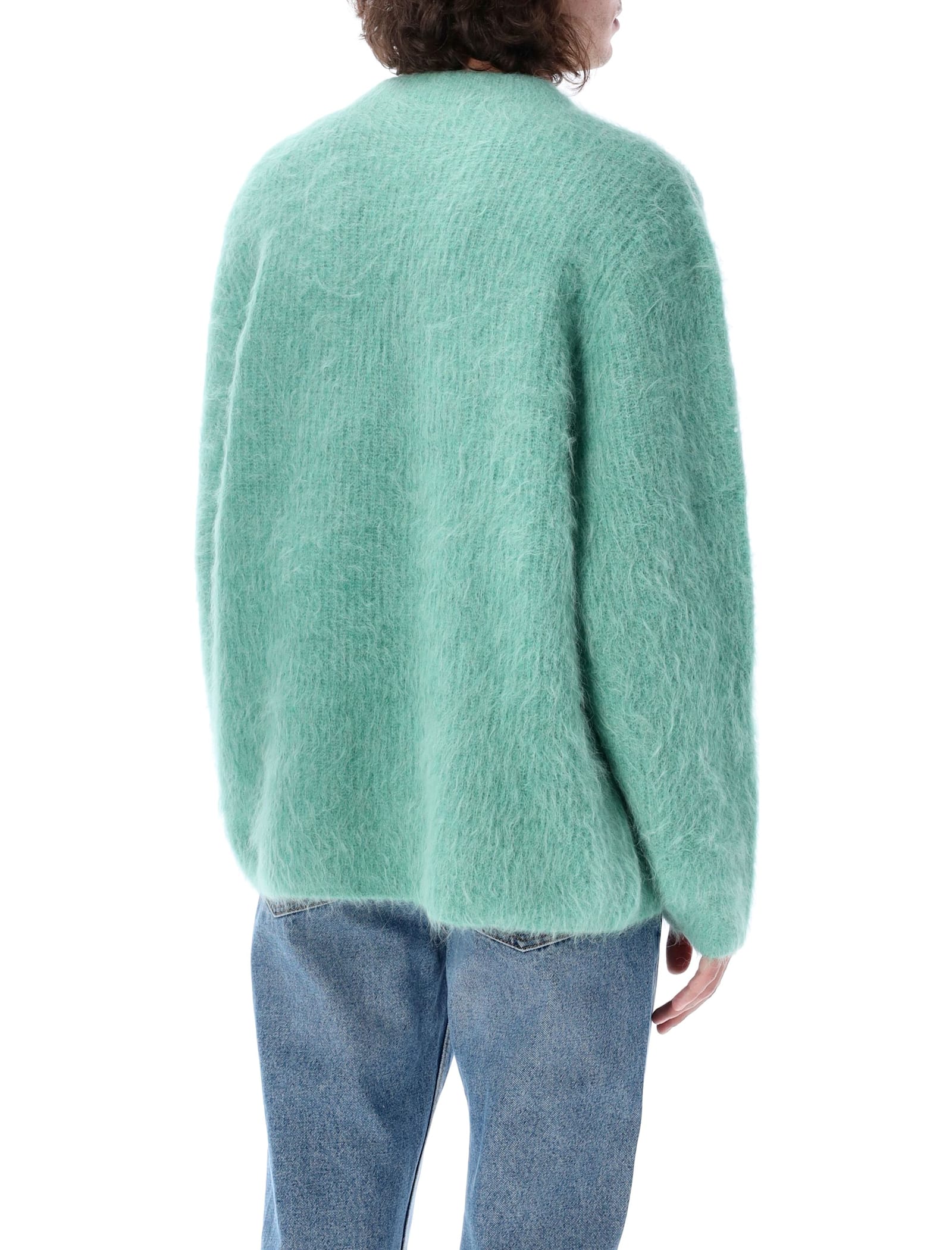 Shop Séfr Haru Sweater In Turquoise Alpaca