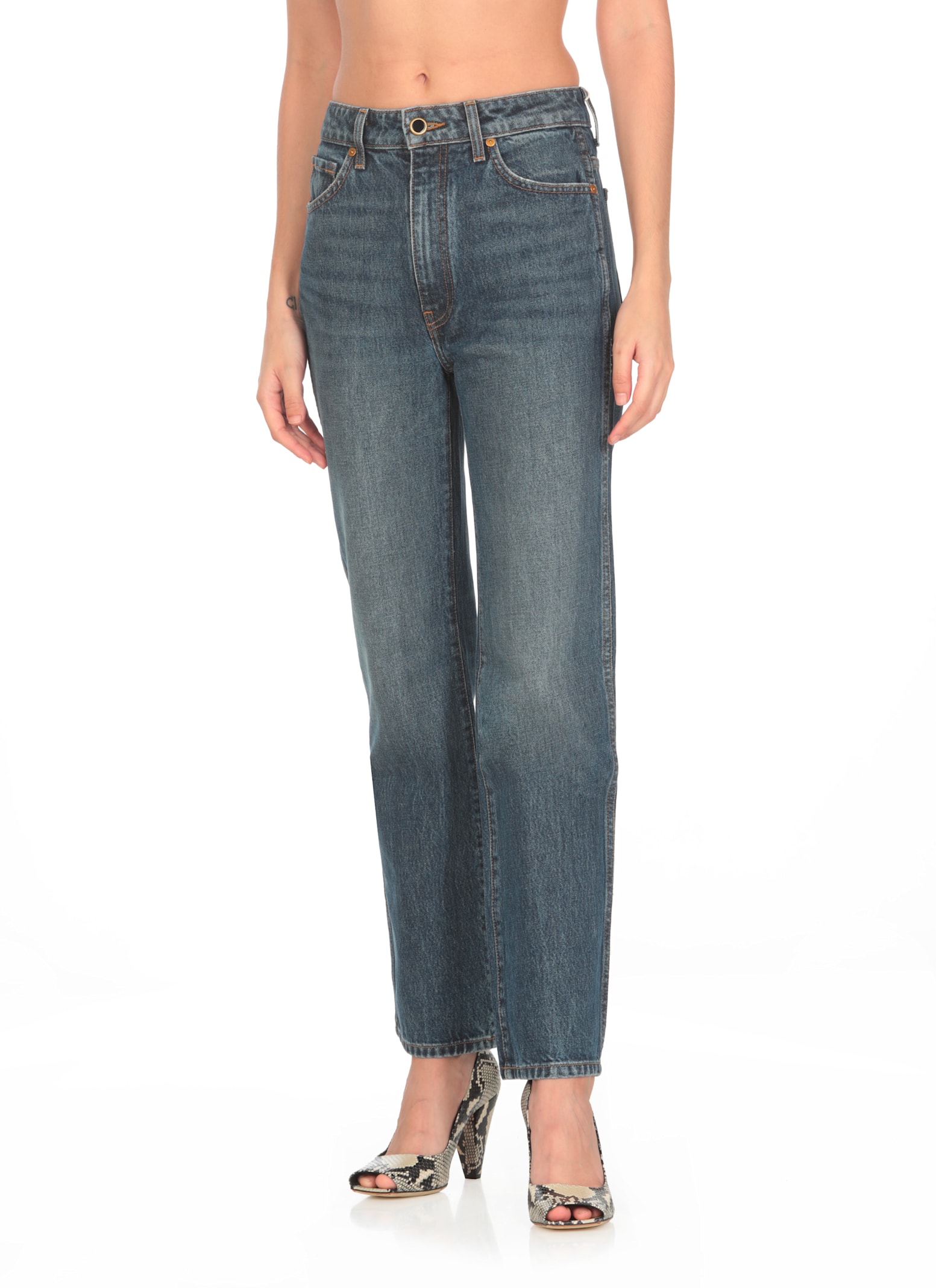 Shop Khaite Abigail Jeans In Blue