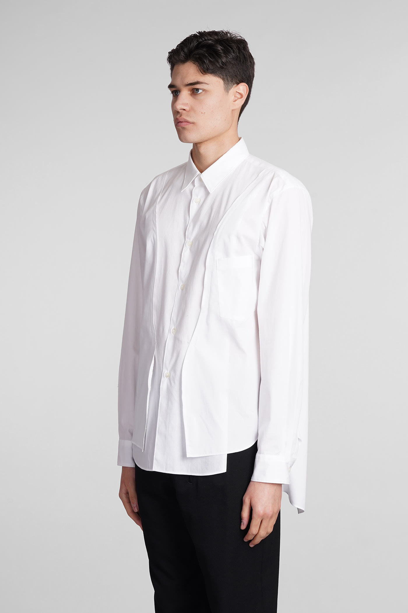 Shop Comme Des Garçons Homme Deux Shirt In White Cotton
