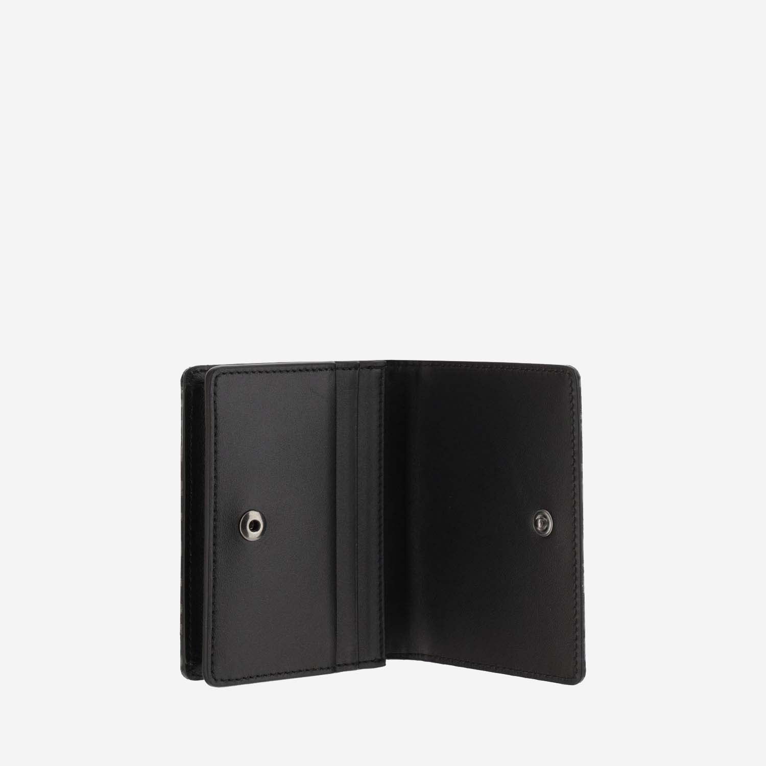 Dolce & Gabbana Bi-fold Wallet With All-over Monogram In Black