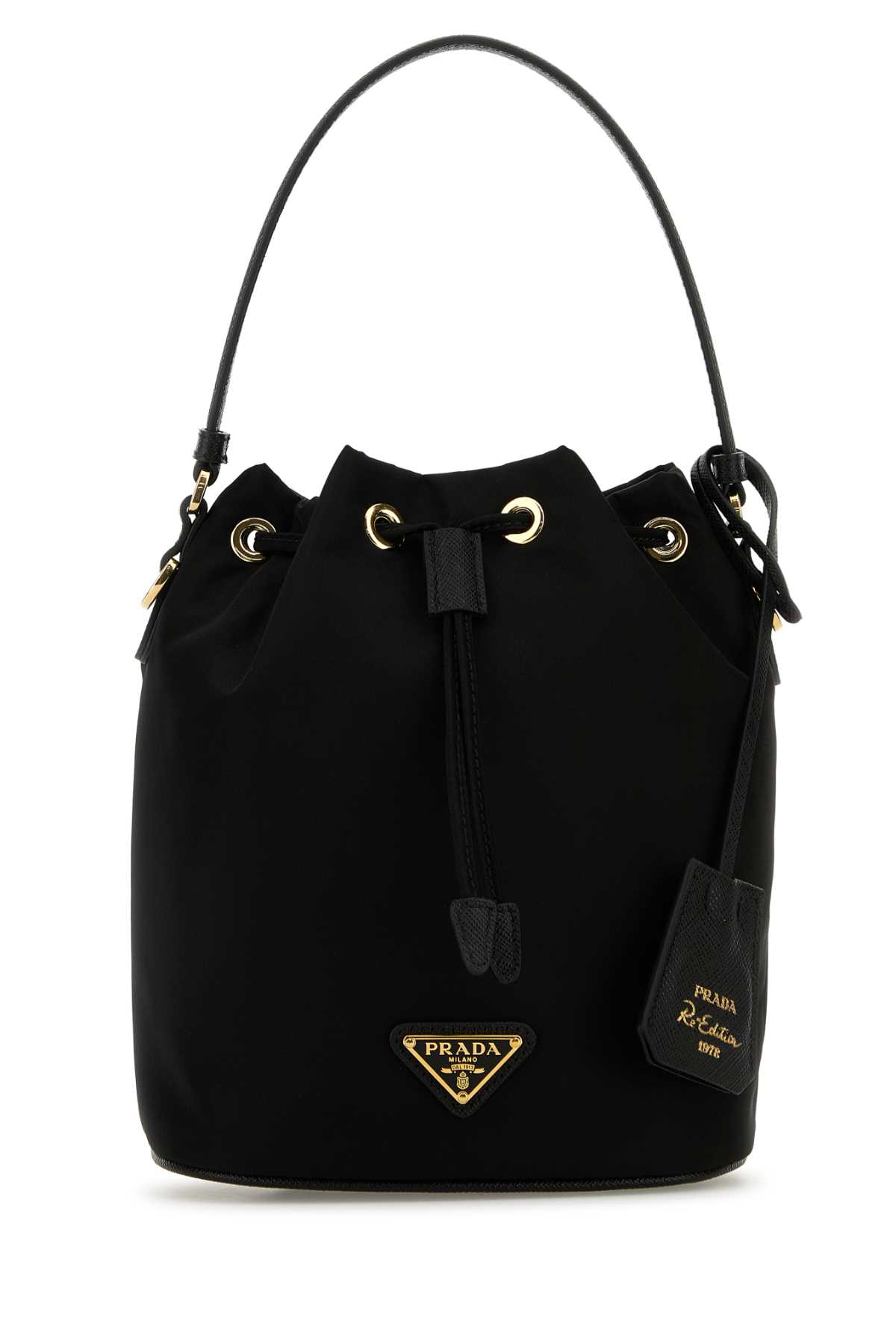Prada Black Re-nylon Re-edition 1978 Bucket Bag In Black