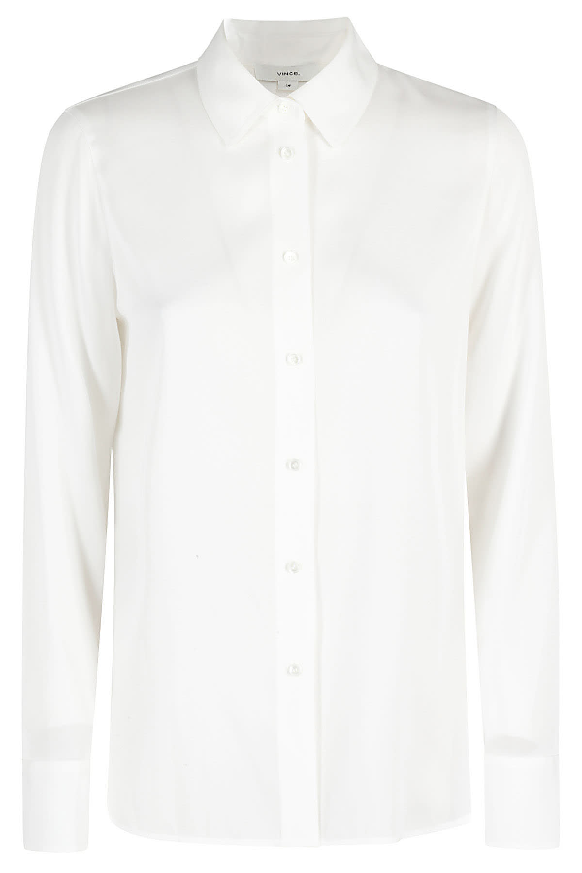 Shop Vince Slim Fitted Blouse In Owt Optic White