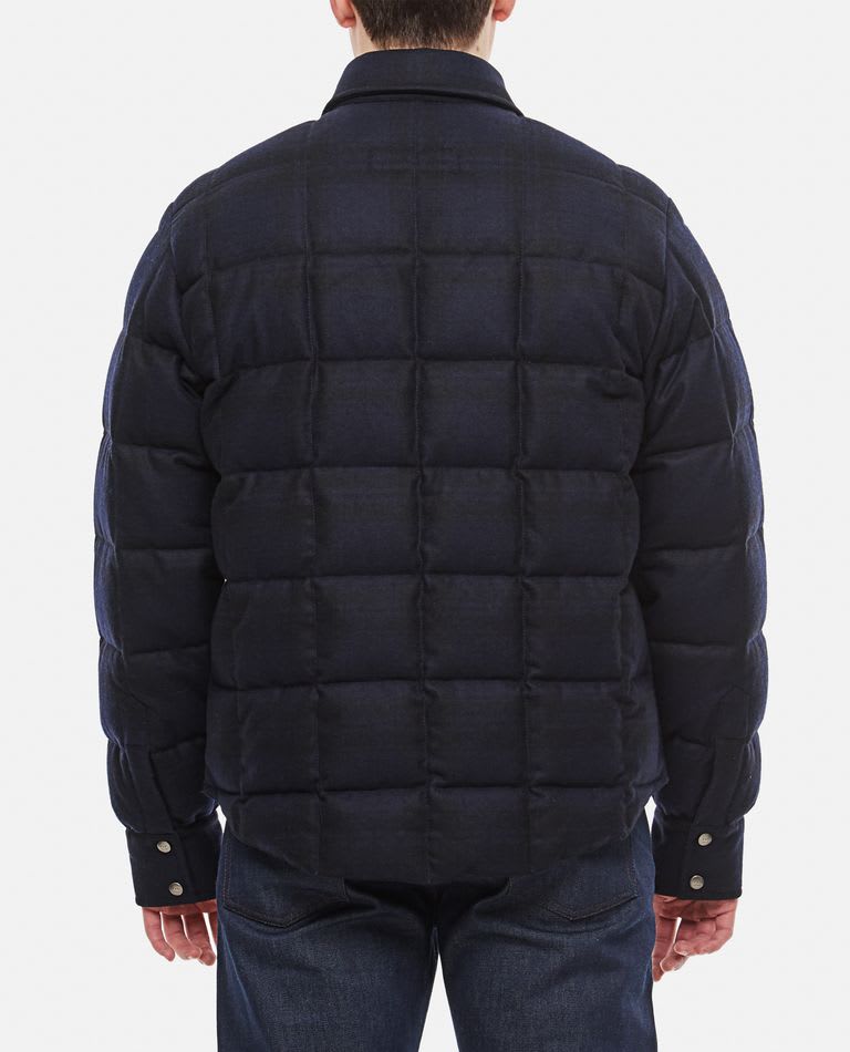 Fay Quilted Overshirt Jacket In Blue