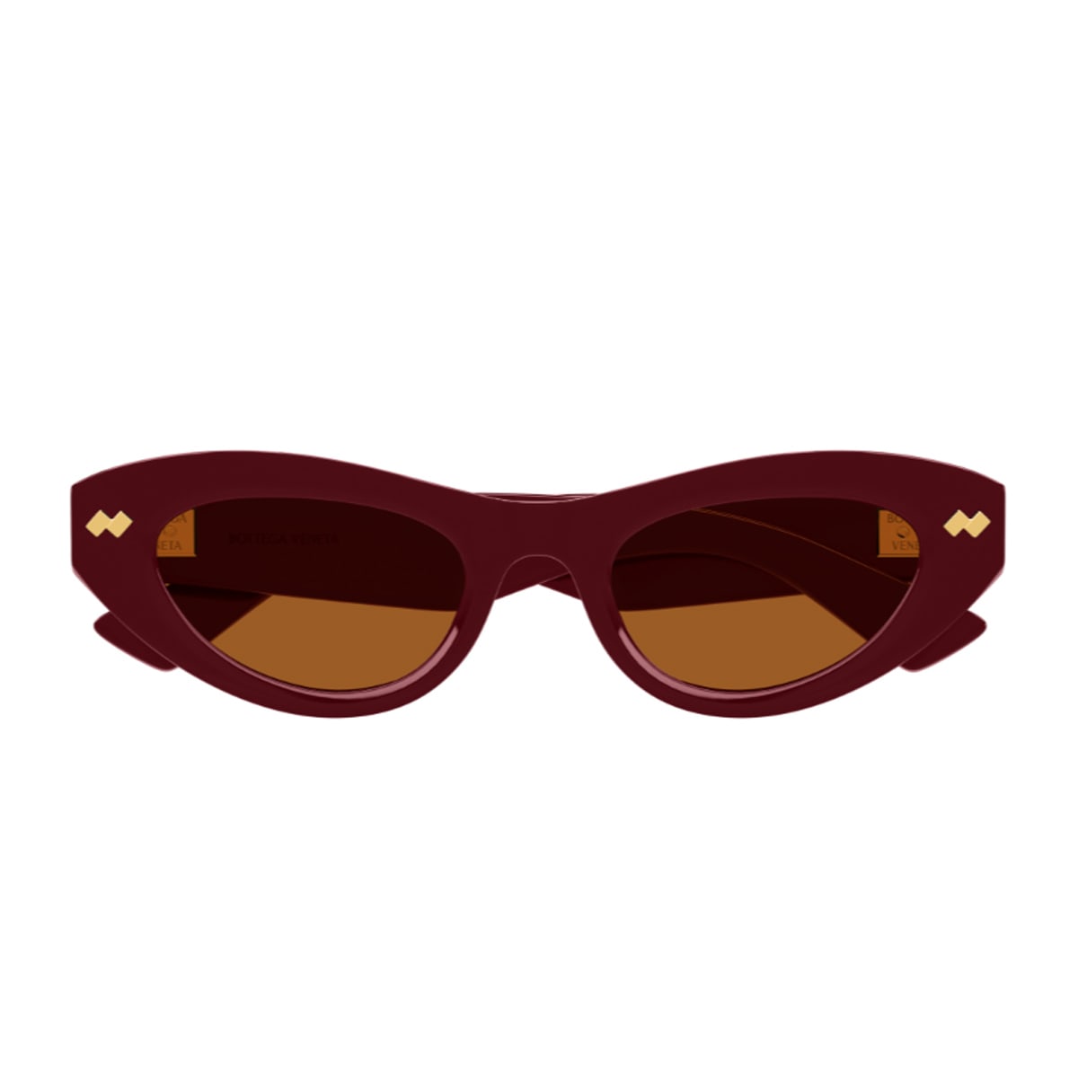 Bottega Veneta Bv1350s Linea Ribbon 005 Burgundy Brown Sunglasses In Brown