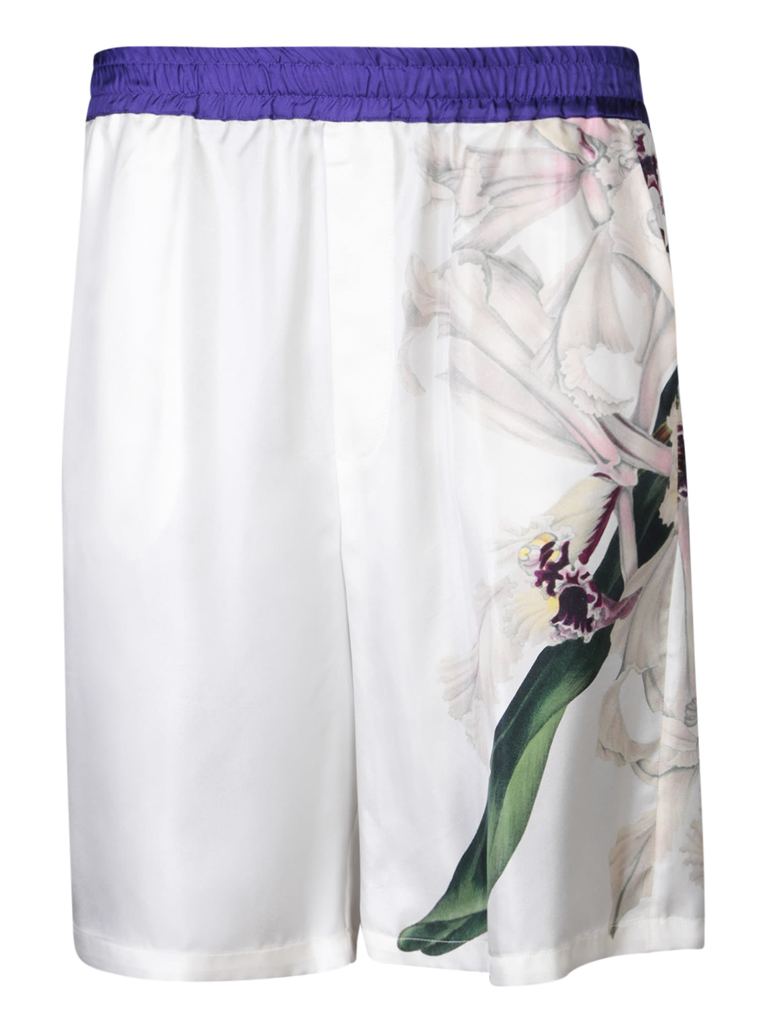 Shop Pierre-louis Mascia Aloe Organic White/multicolor Shorts