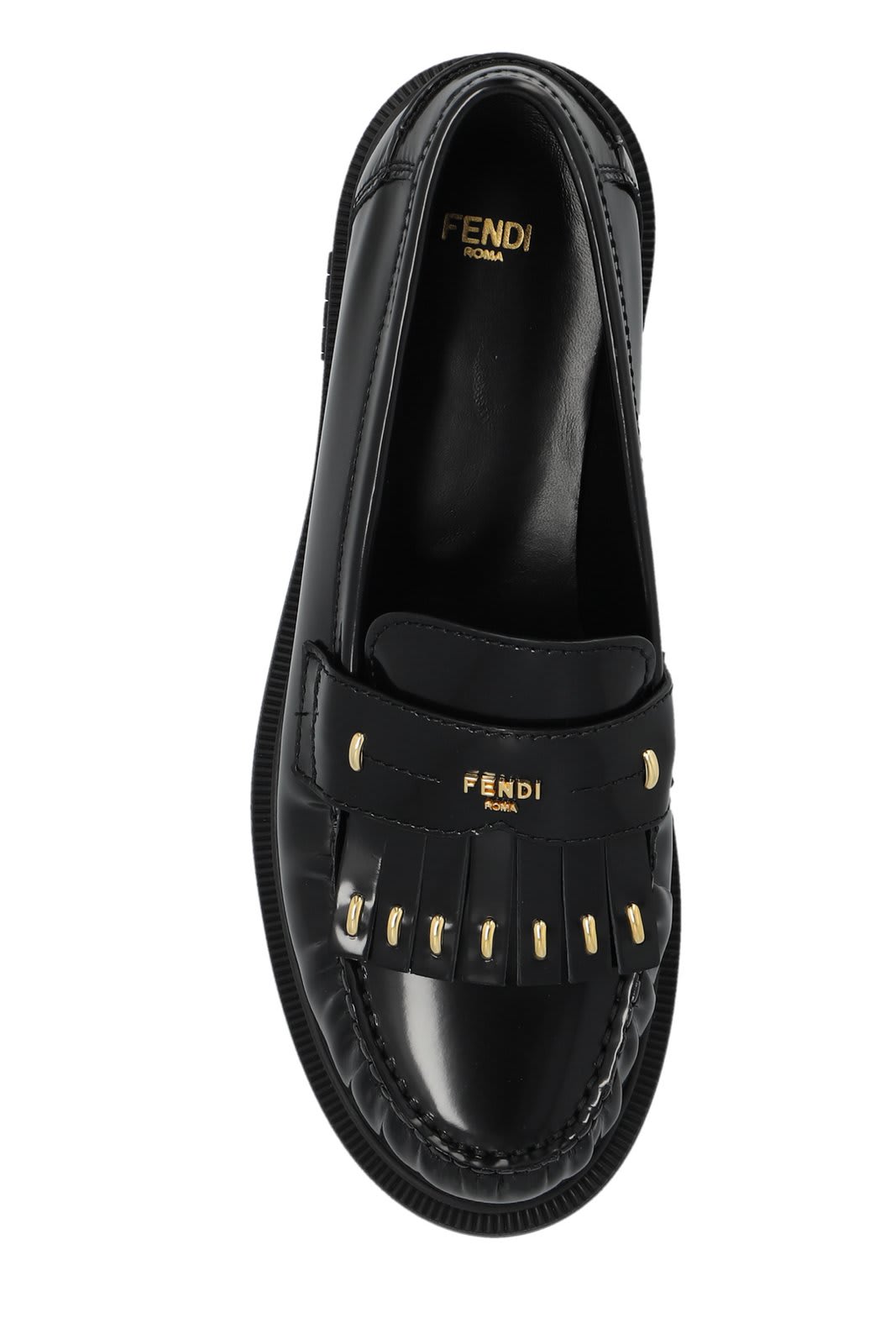 Shop Fendi Filo Loafers In Black