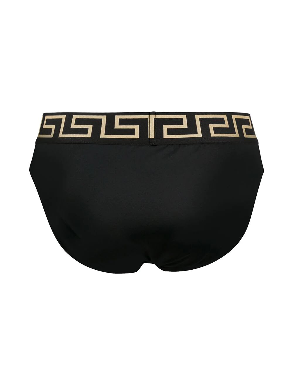 Shop Versace Swim Low Rise Slip Lycra Vita Recycled In G Black Gold Greek Key