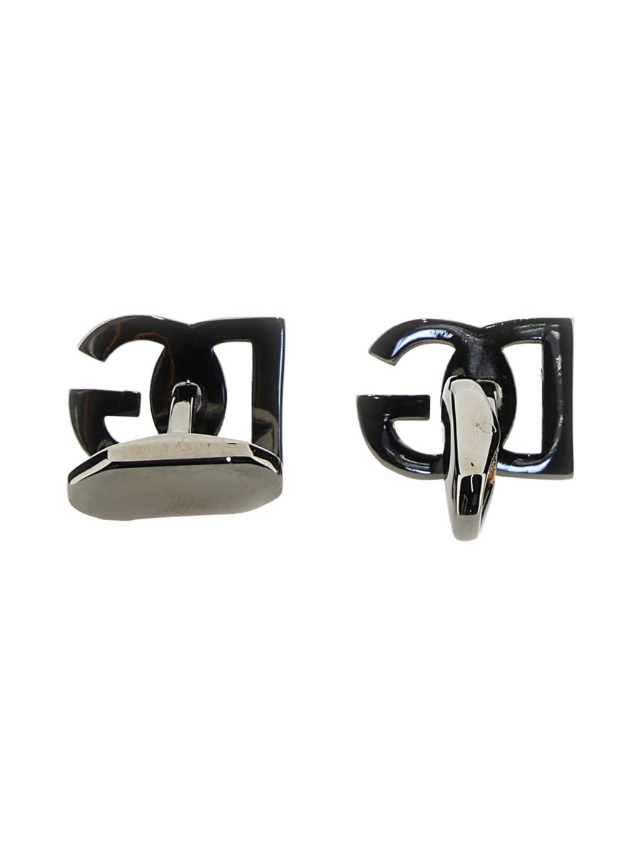 Dolce & Gabbana Monogram Logo Cufflinks Polished Finish