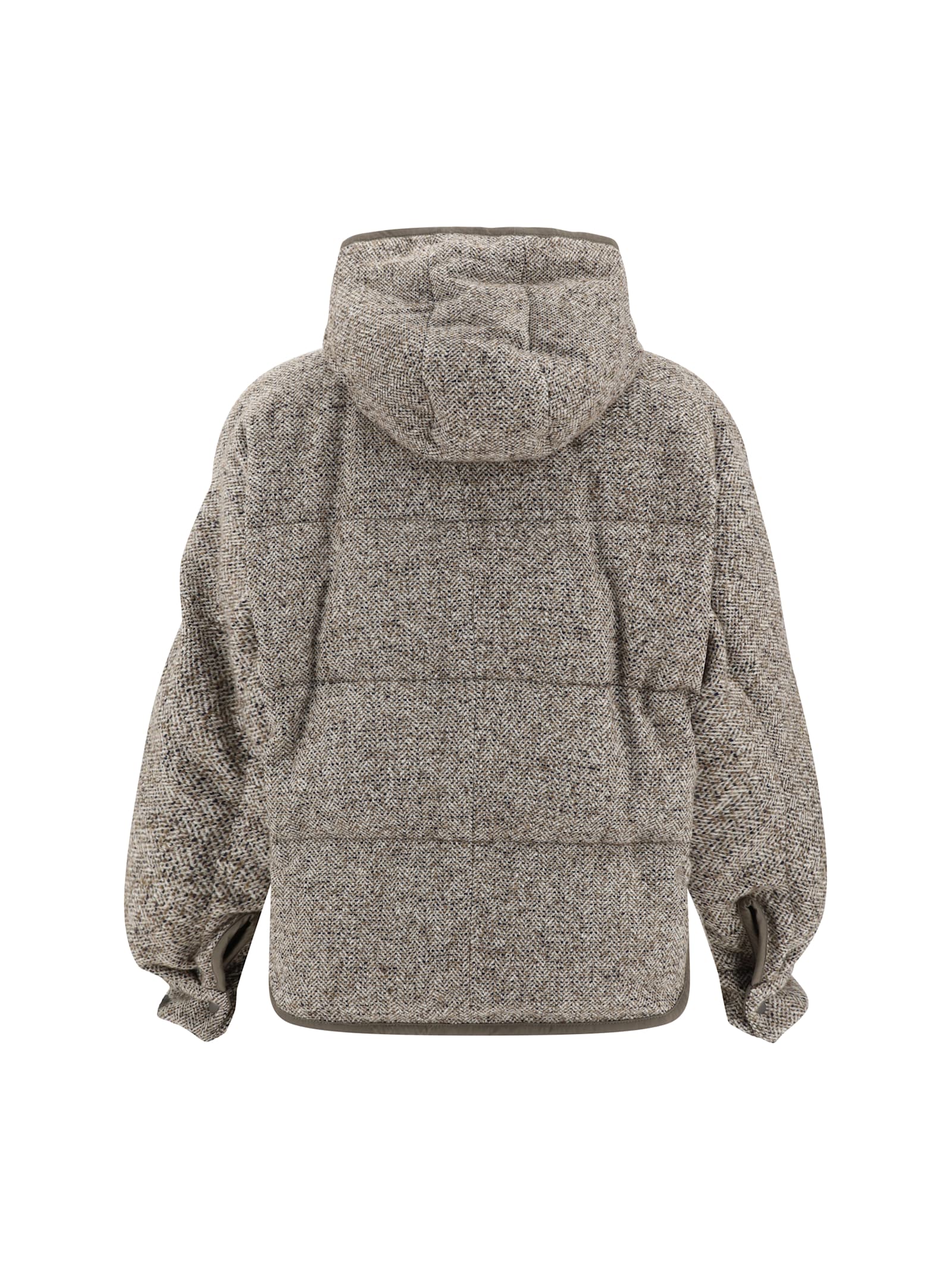 Brunello Cucinelli Reversible Down Jacket In Brown