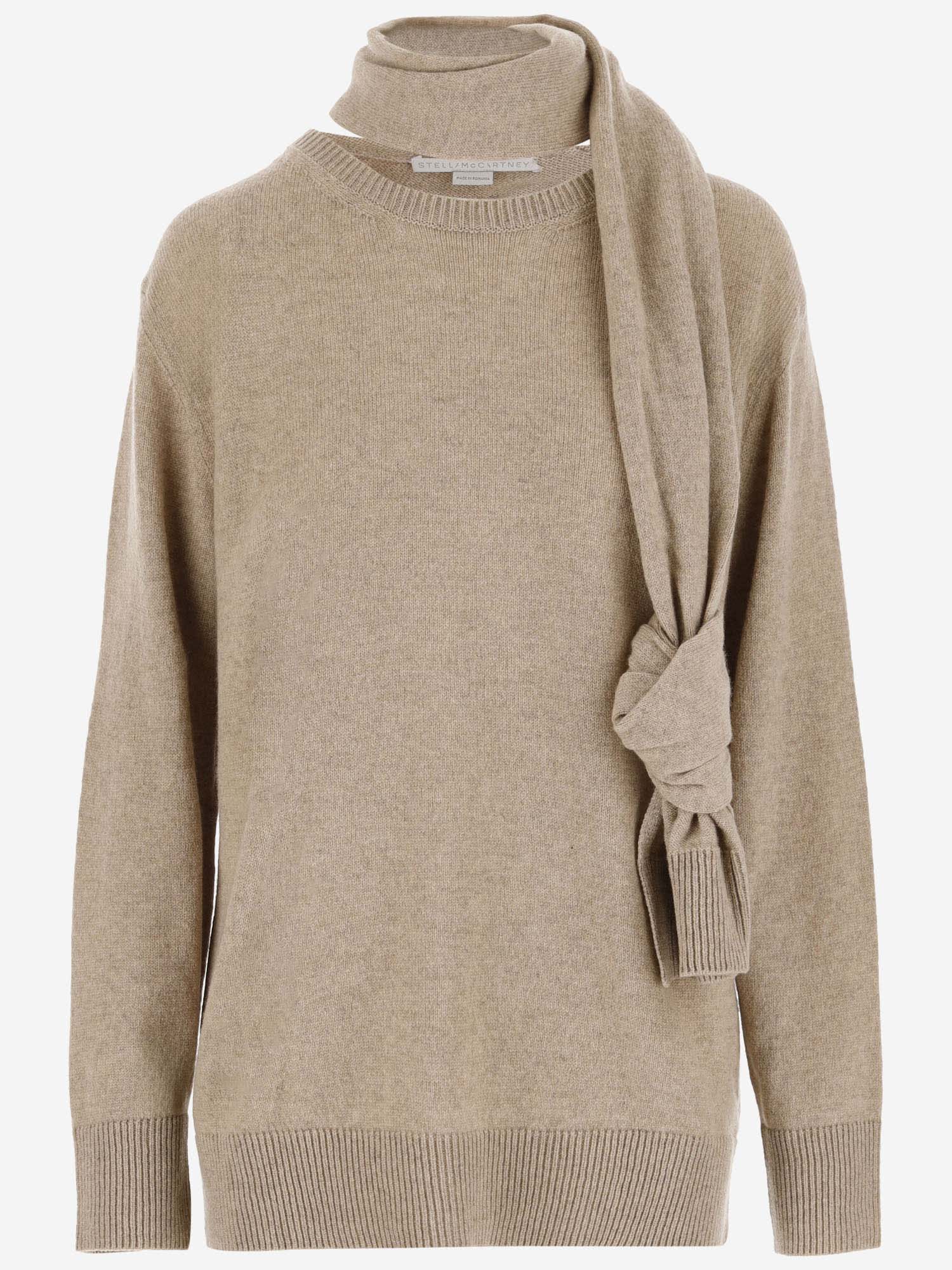 Shop Stella Mccartney Regenerated Cashmere Sweater In Beige