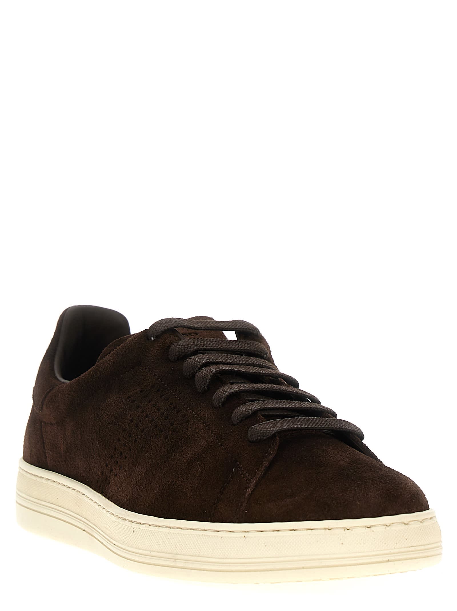 Shop Tom Ford Logo Suede Sneakers In Multicolor