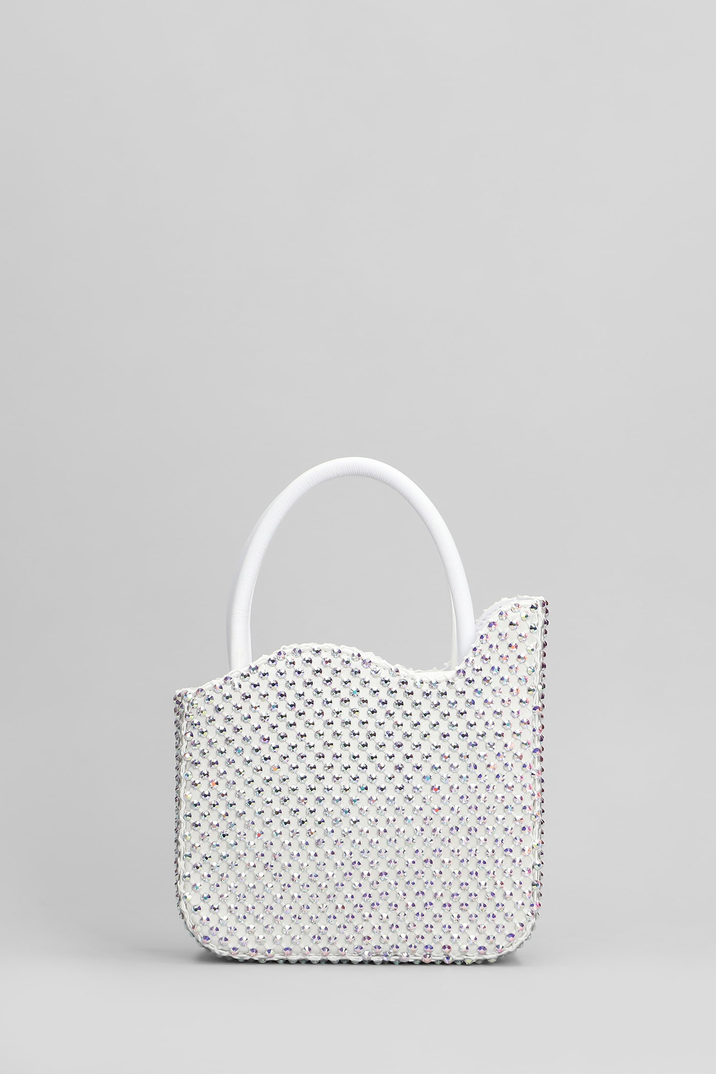 Le Silla Gilda Shoulder Bag In White Satin In White