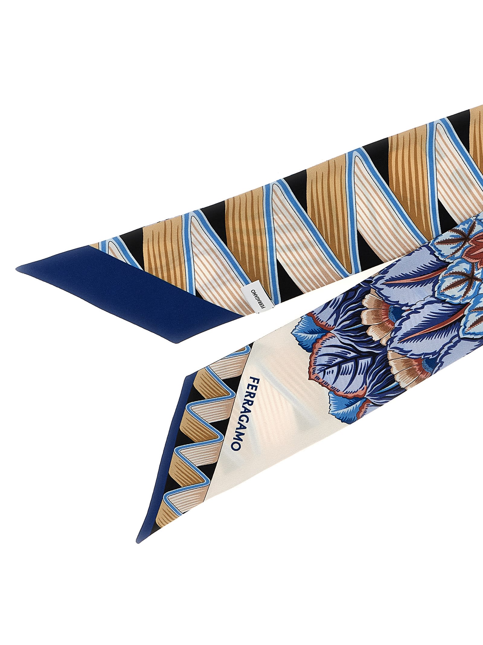 Ferragamo Floral Silk Bandeau Rectangular Scarf In Multi