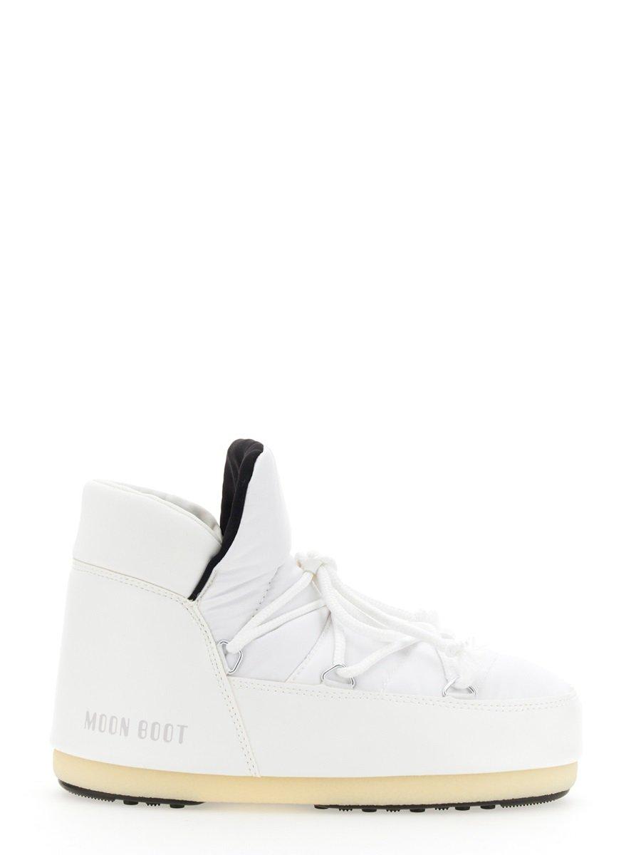 Shop Moon Boot Lace-up Chunky Padded Ankle Boots In White