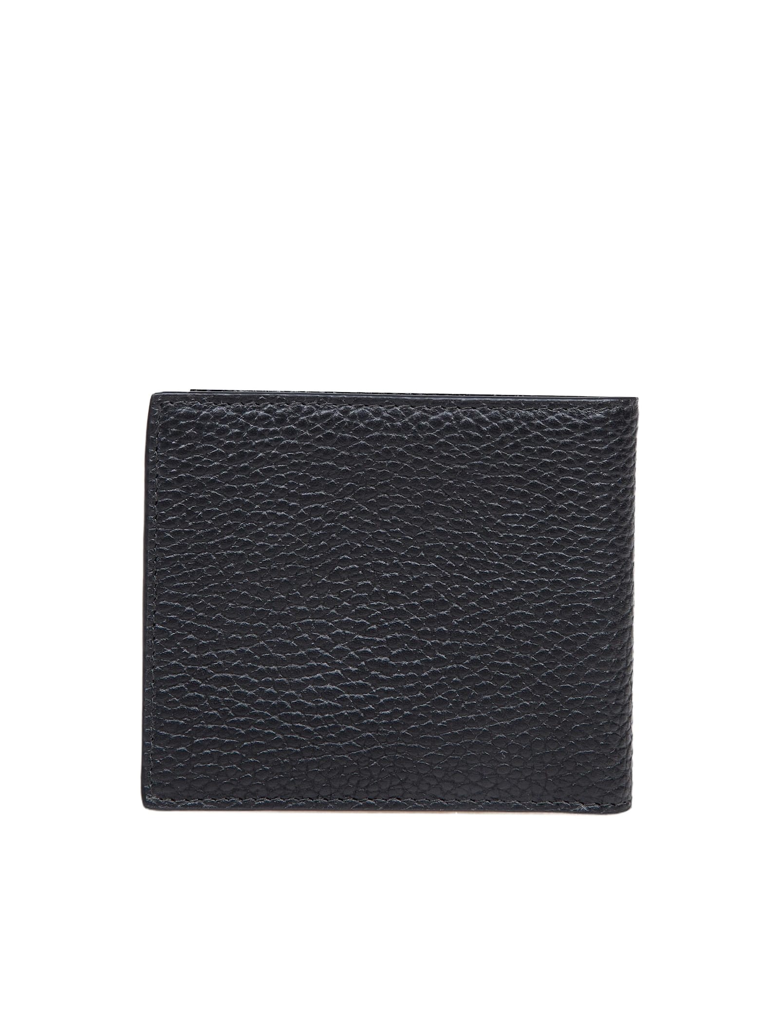 Shop Dolce & Gabbana Leather Wallet With Embossed Logo In Black