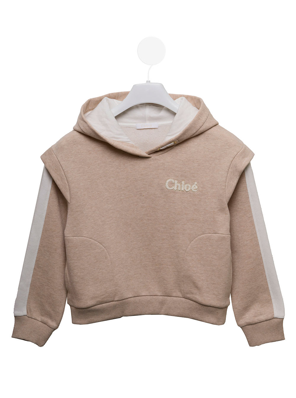 Chloé Kids Baby Girls Beige Hooded Sweatshirt