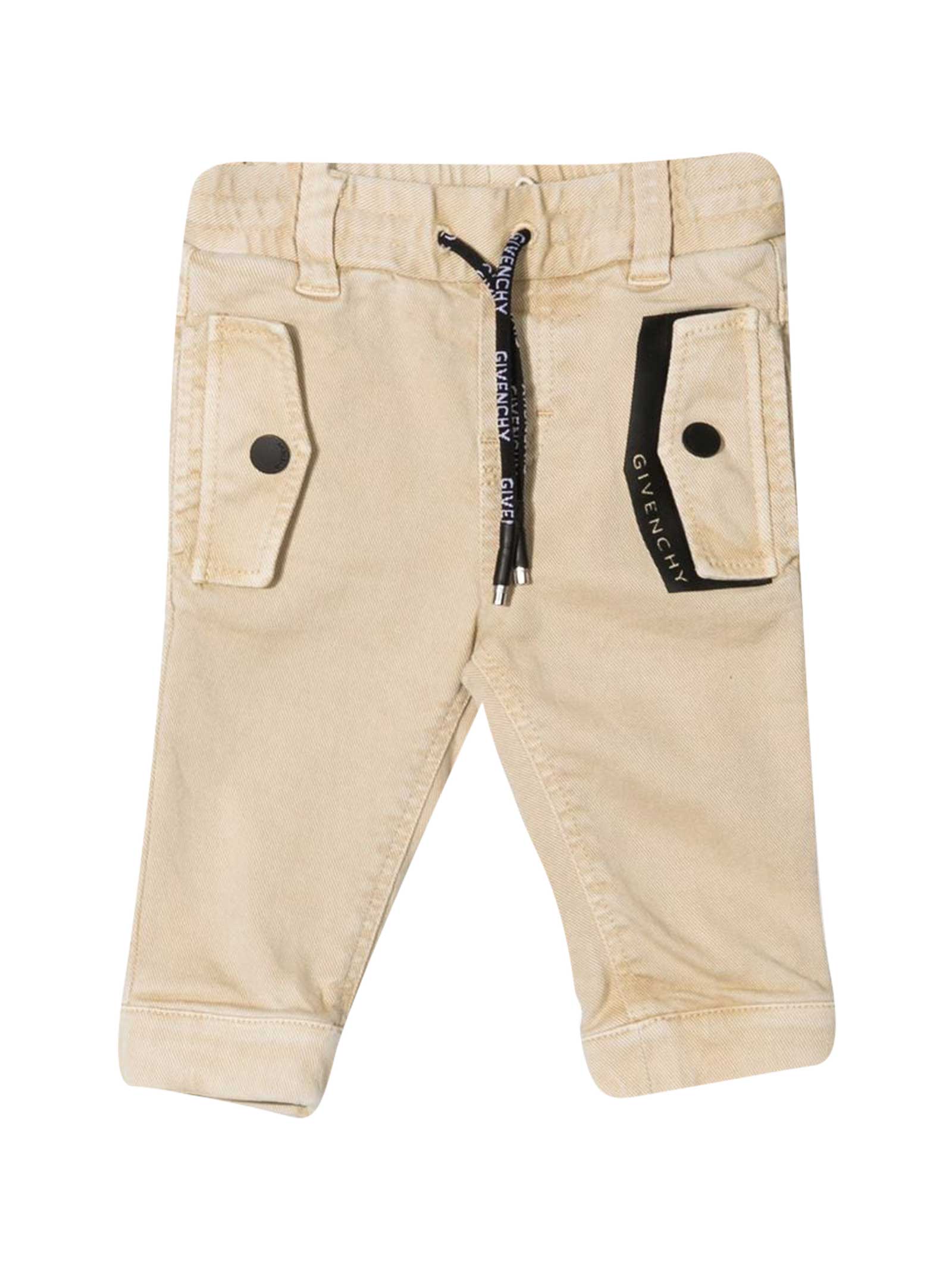 Givenchy Babies' Slim Trousers With Drawstring In Begie