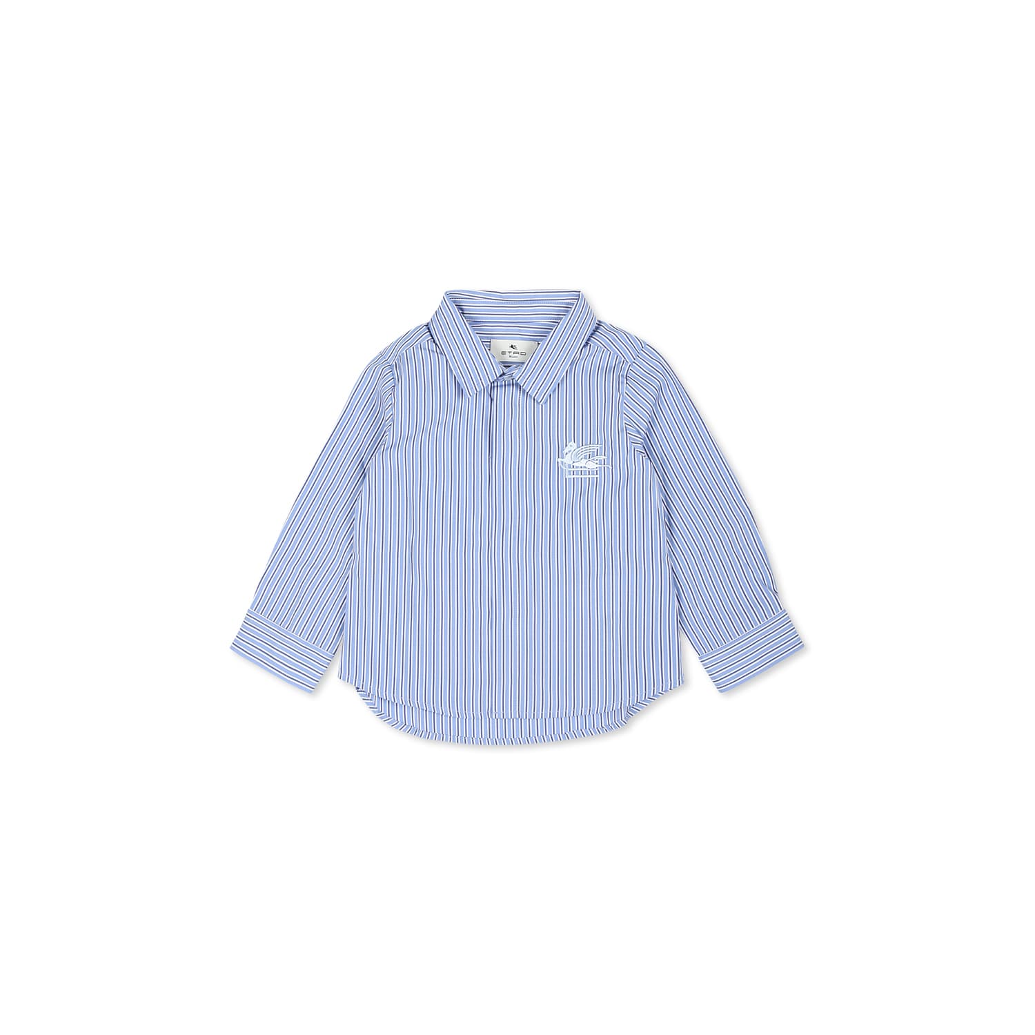 Etro Light Blue Shirt For Baby Boy With Logo