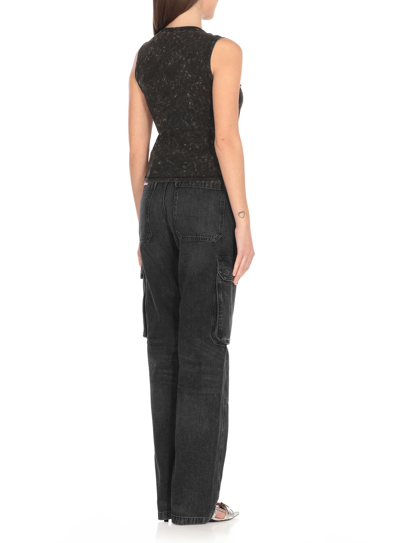 Diesel Sleeveless Top With Zip Detail
