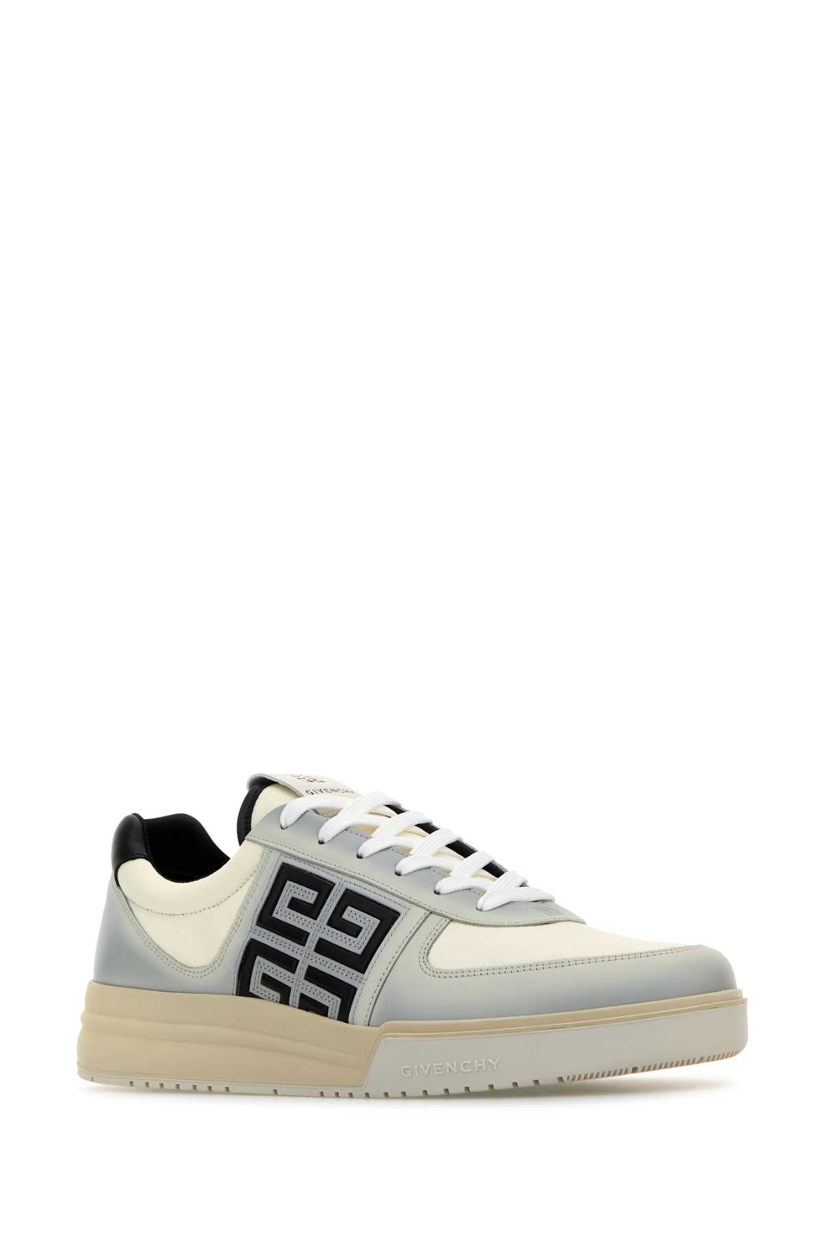 Shop Givenchy Multicolor Canvas And Leather G4 Sneakers In Whiteblack